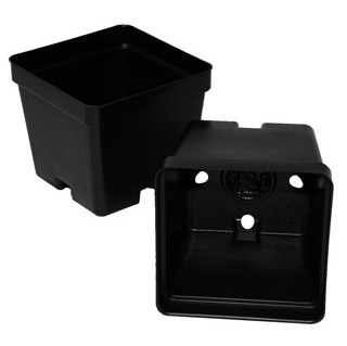 T. O. Plastics 04.00 Sq Pot Square Vacuum Traditional 400 Black 700070C — Single Unit