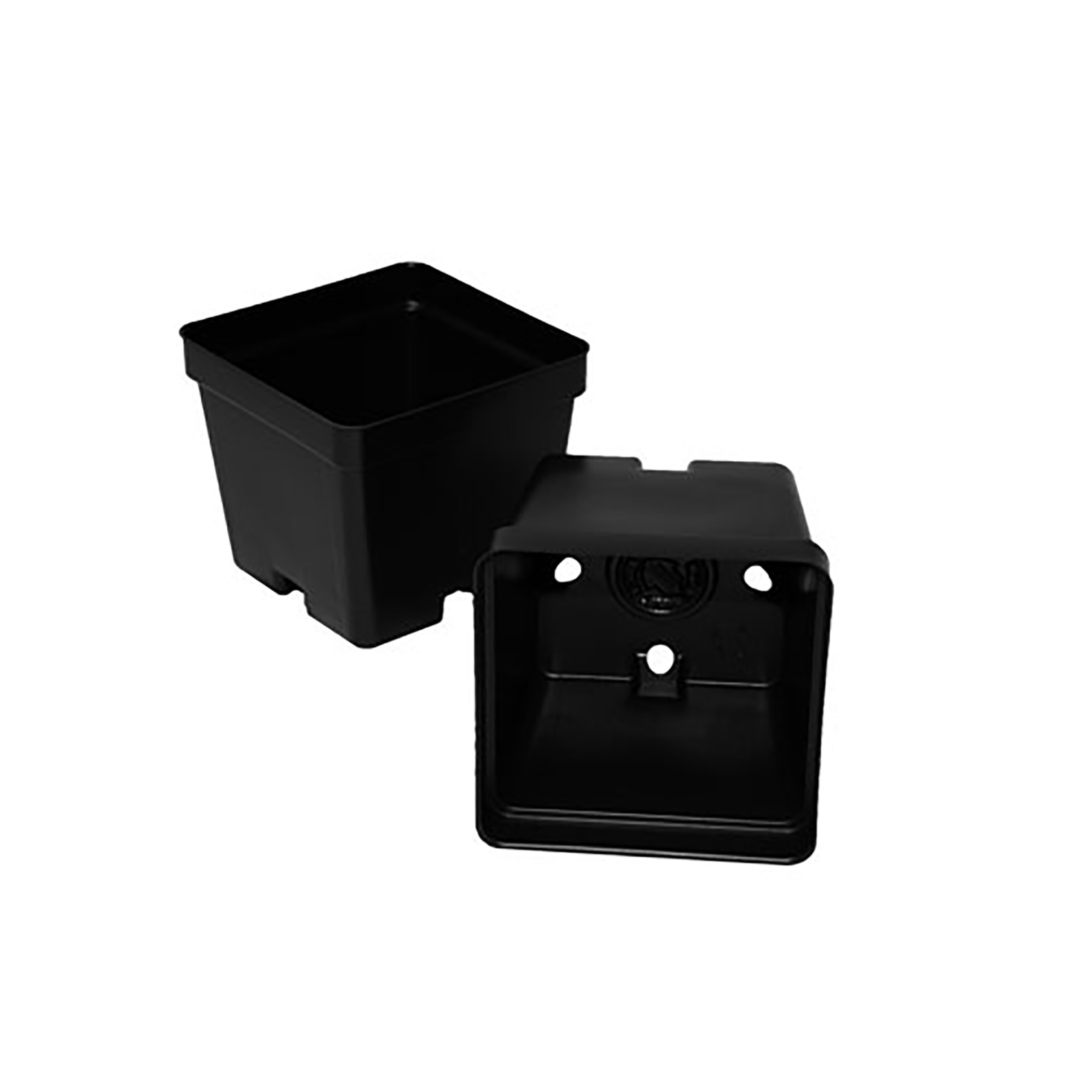 T. O. Plastics 04.00 Square Vacuum Pot Traditional 400 Black — Single Unit
