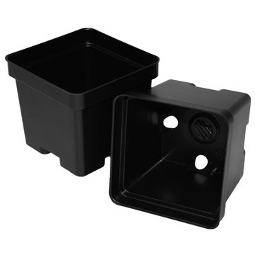T. O. Plastics 04.50 Sq Pot Square Vacuum Traditional4X5 Black 700081C — Single Unit