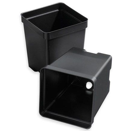 T. O. Plastics 04.50 Sq Pot Square Vacuum Deep 3X5 Black 700051C — Single Unit