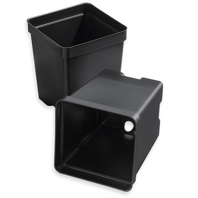 T. O. Plastics 04.50 Sq Pot Square Vacuum Deep Black For 10 Tray — Single Unit