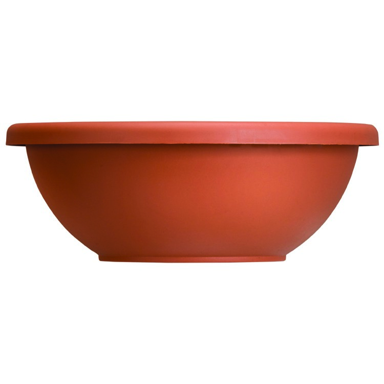 HC 18" Garden Bowl Planter Clay w/ Removable Drain Plugs Akro Mils — priced per each; minimum 6; multiples of 6