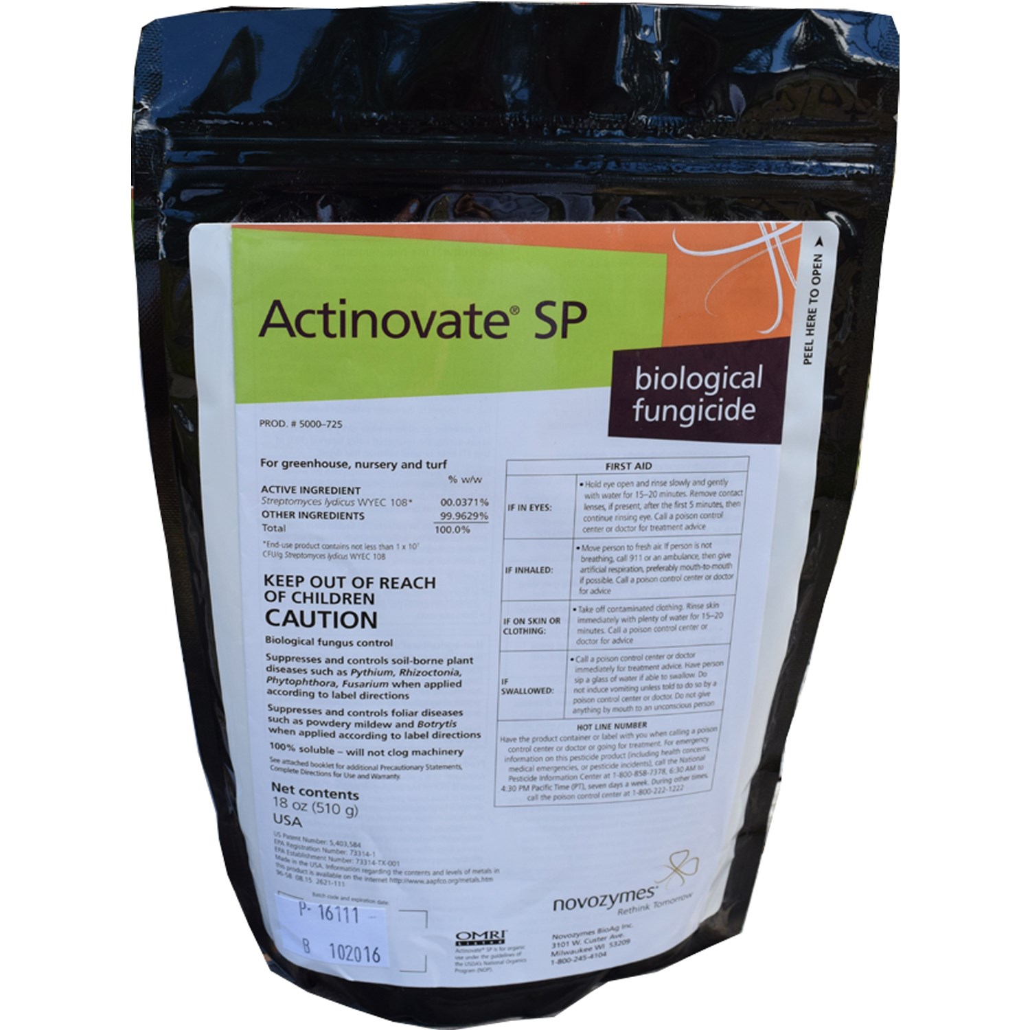 Actinovate SP 18oz OMRI ( streptomyces lydicus strain ) Biological fungicide — Single Unit