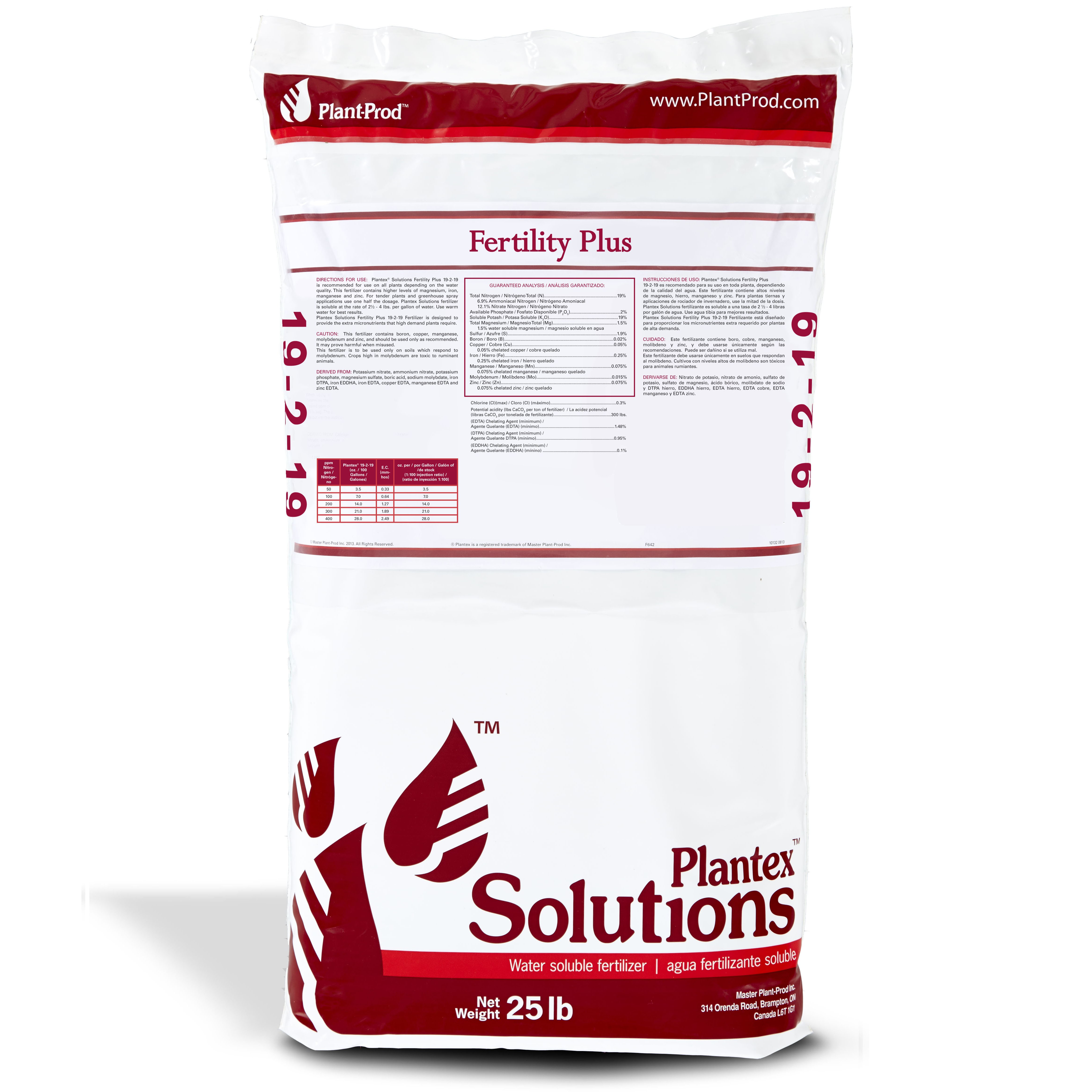 Plant-Prod 19-2-19 Fertility Plus 25Lb HAZ — Single Unit