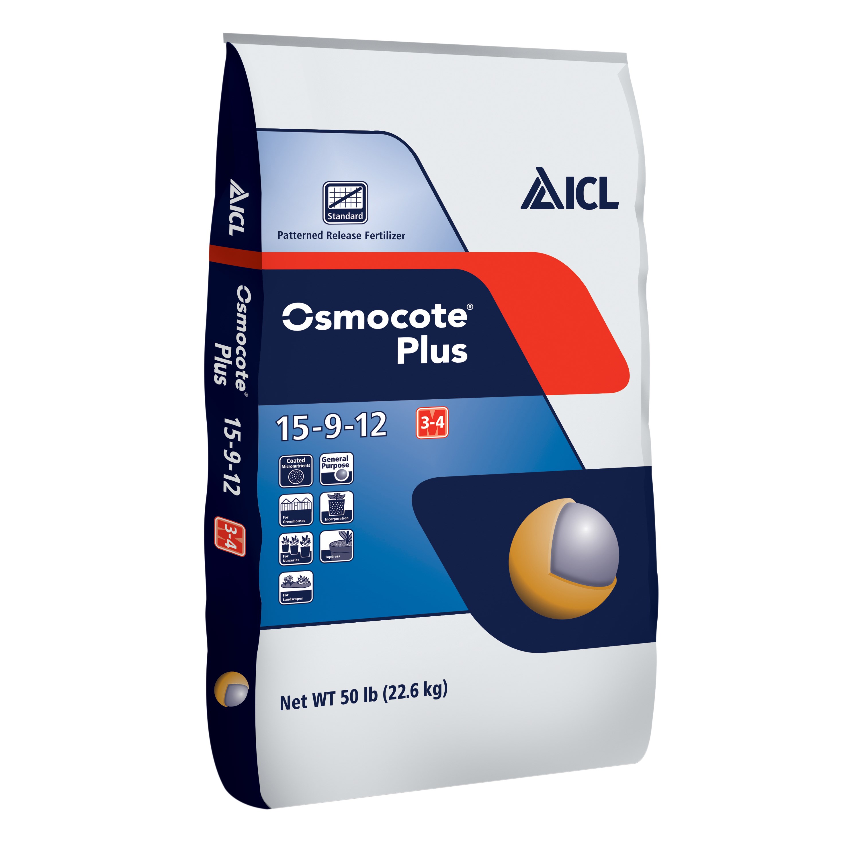 Osmocote Plus 15-9-12 3-4M 50Lb — Single Unit