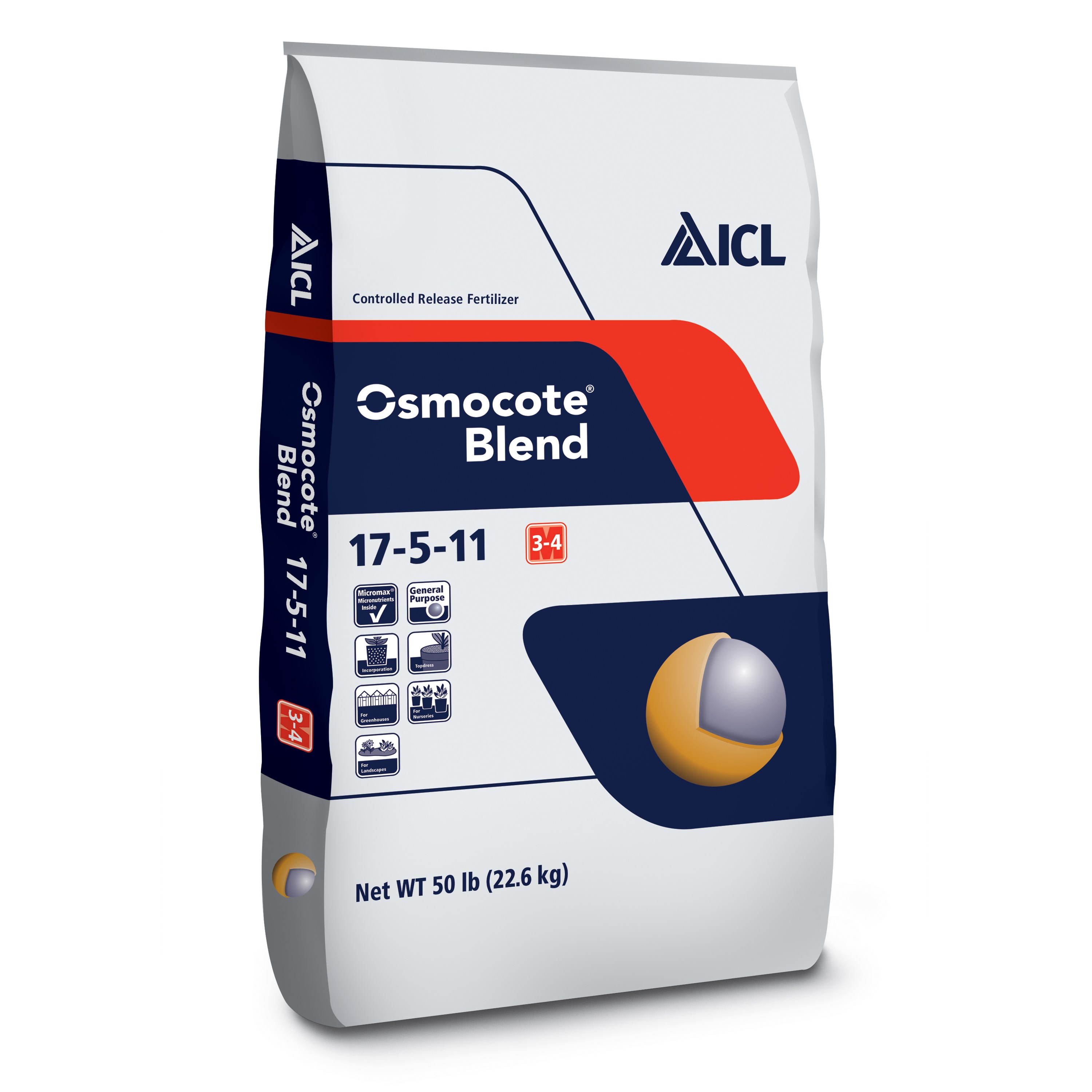 Osmocote Blend 17-5-11 3-4M 50Lb — Single Unit