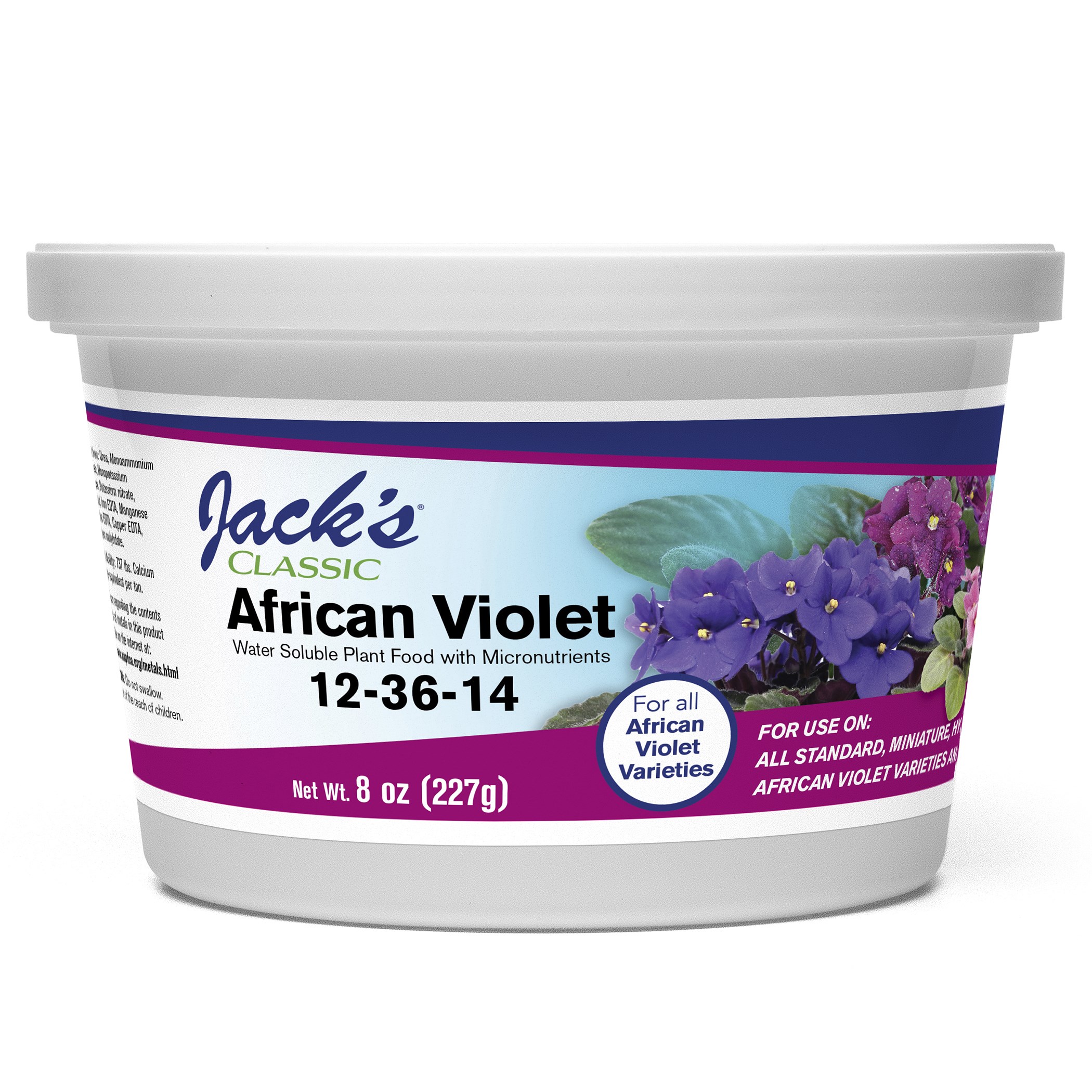 Jacks Classic 8oz African Violet Special 12-36-14 Fertilizer — priced per each; minimum 12; multiples of 12