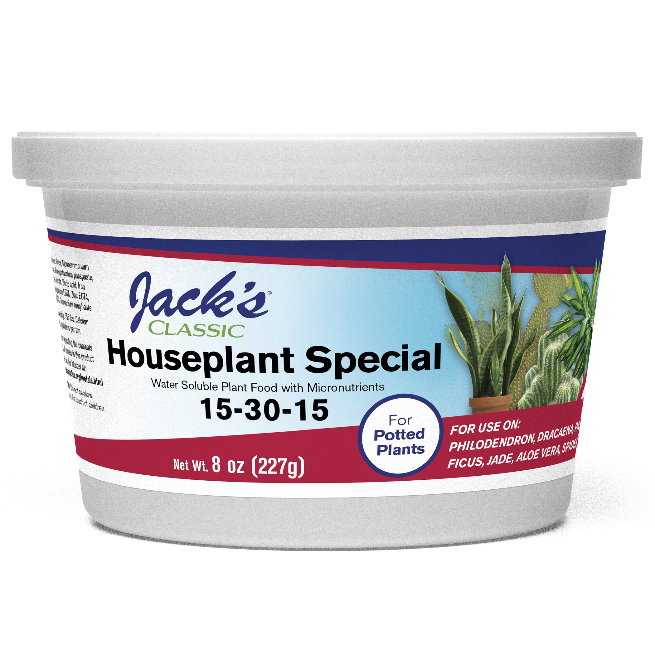 Jacks Classic 8oz Houseplant Special 15-30-15 Fertilizer — priced per each; minimum 12; multiples of 12