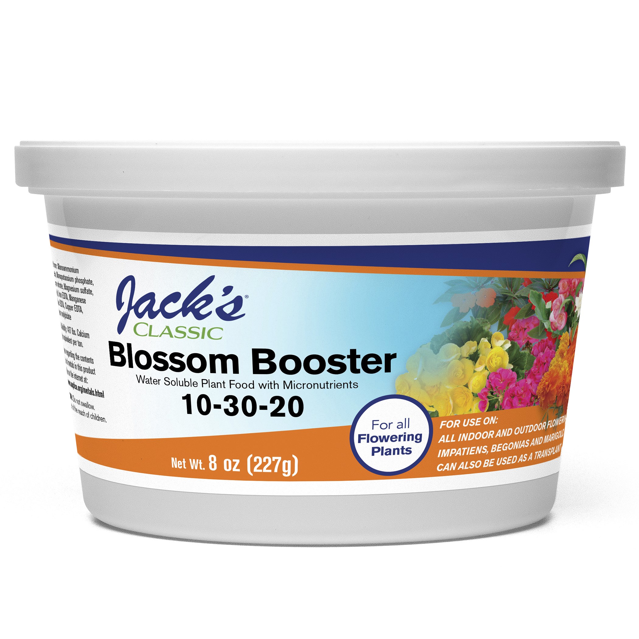 Jacks Classic 8oz Blossom Booster 10-30-20 Fertilizer — priced per each; minimum 12; multiples of 12