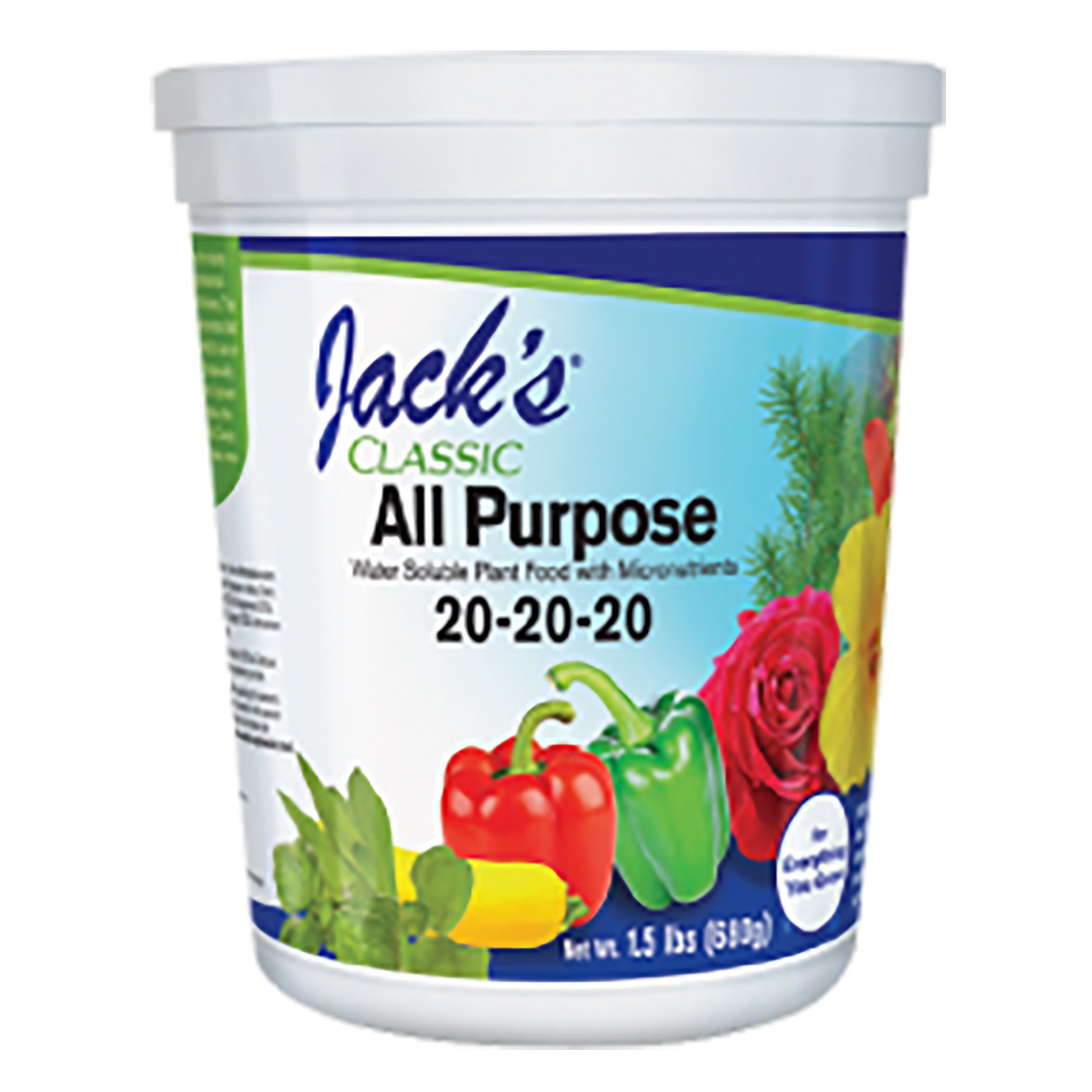 Jacks Classic 1.5# All Purpose 20-20-20 Fertilizer — priced per each; minimum 12; multiples of 12
