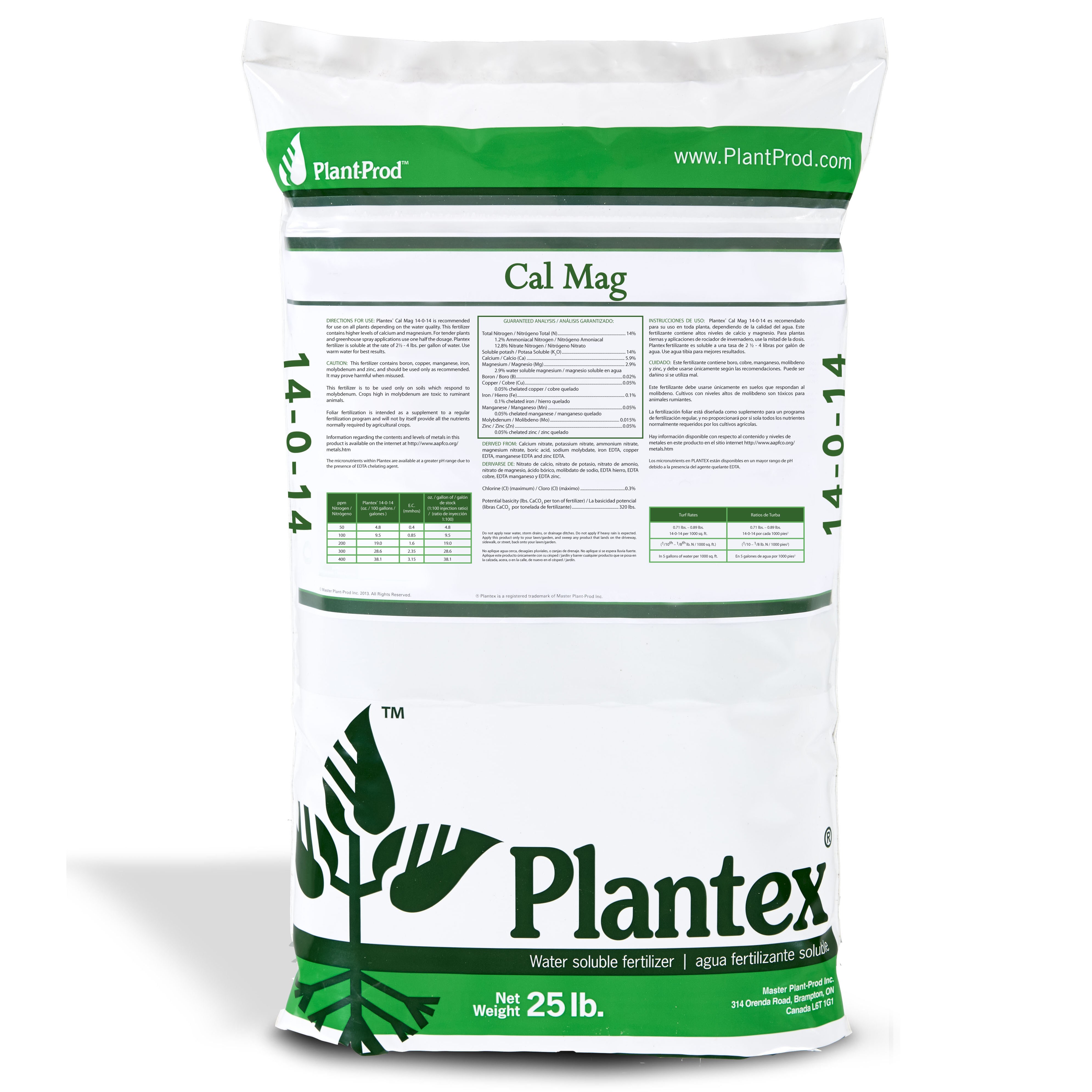 Plant-Prod 14-0-14 Cal Mag 25lb — Single Unit
