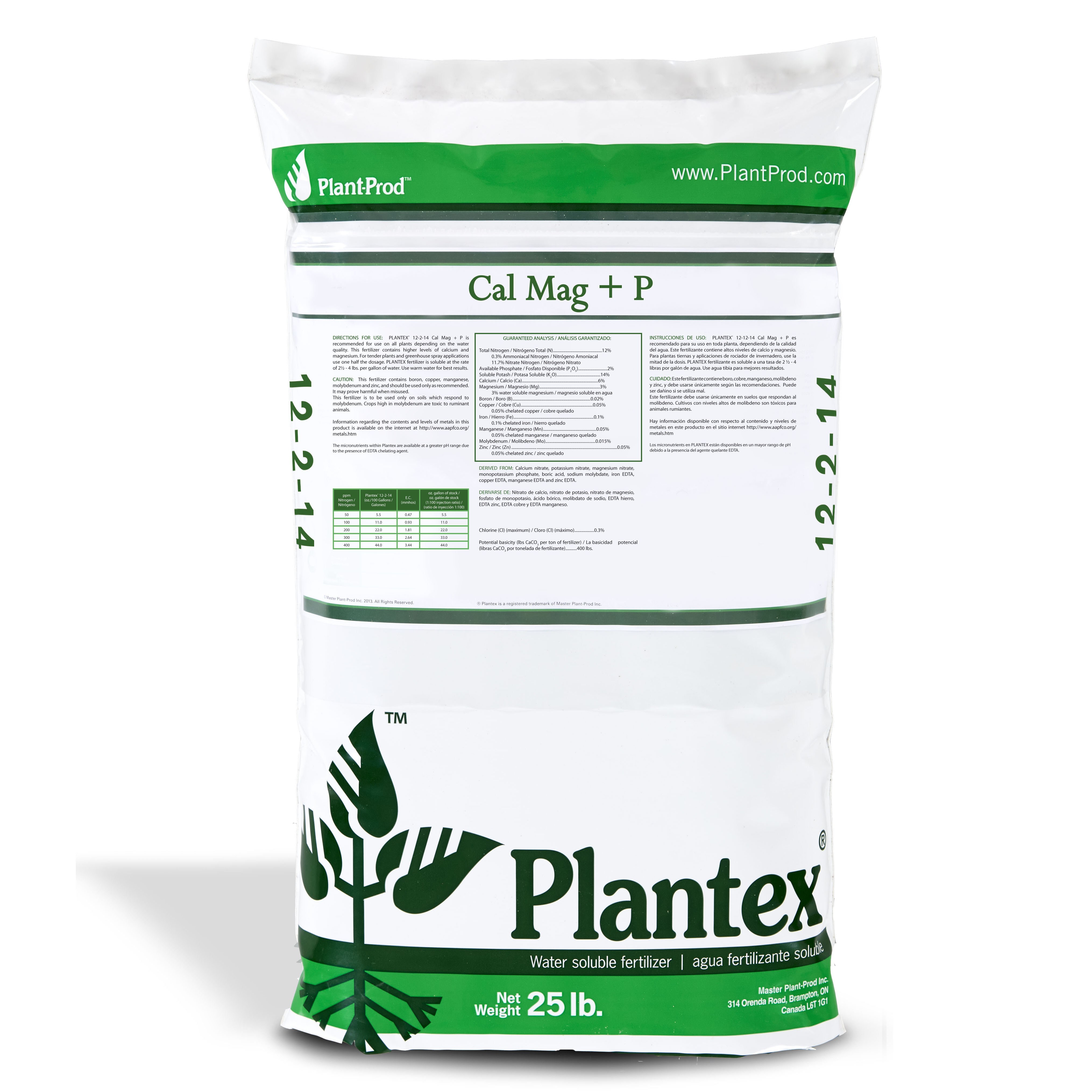 Plant-Prod 12-2-14 Cal Mag Plus P 25lb — Single Unit