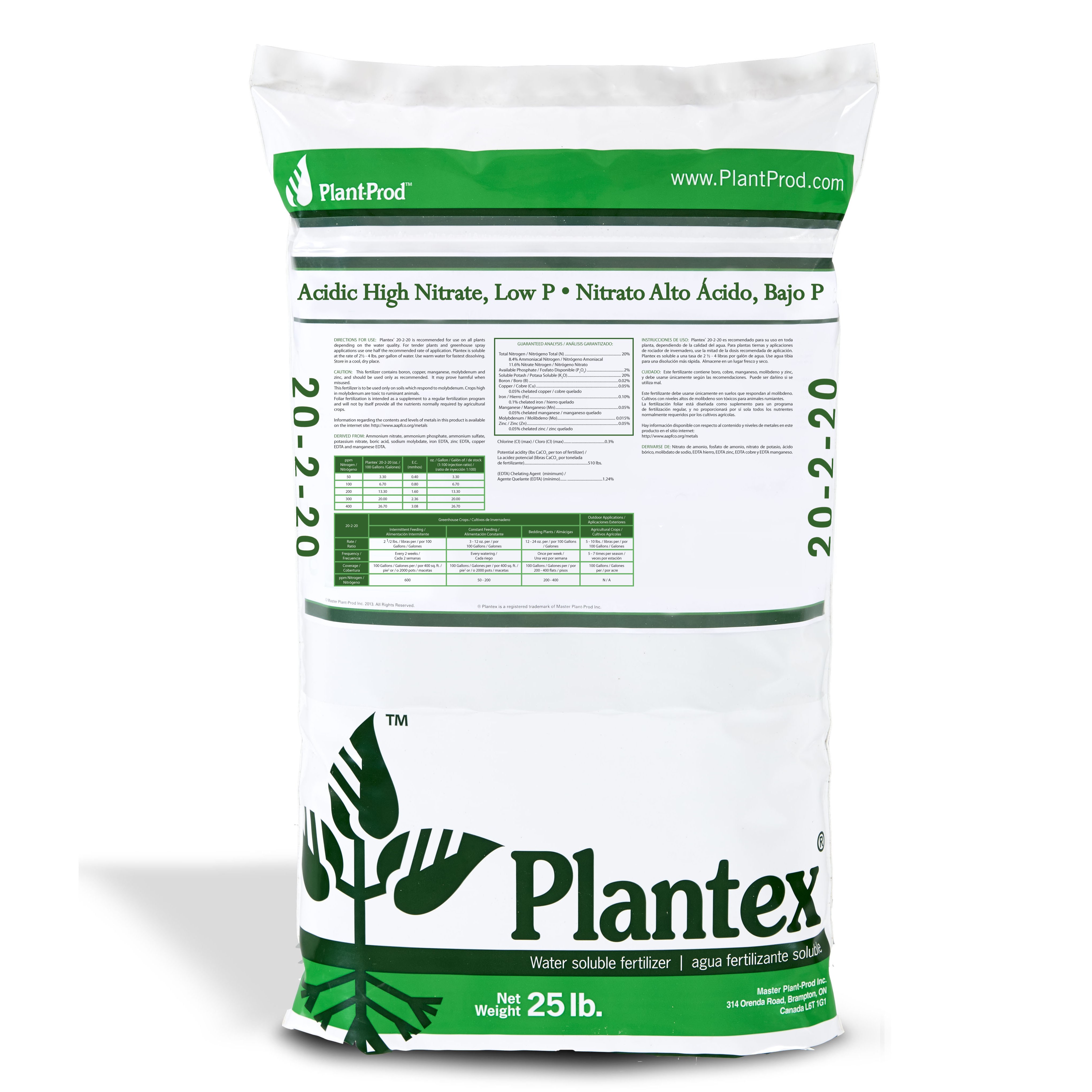 Plant-Prod 20-2-20 Acid Hi N Low P 25Lb HAZ — Single Unit