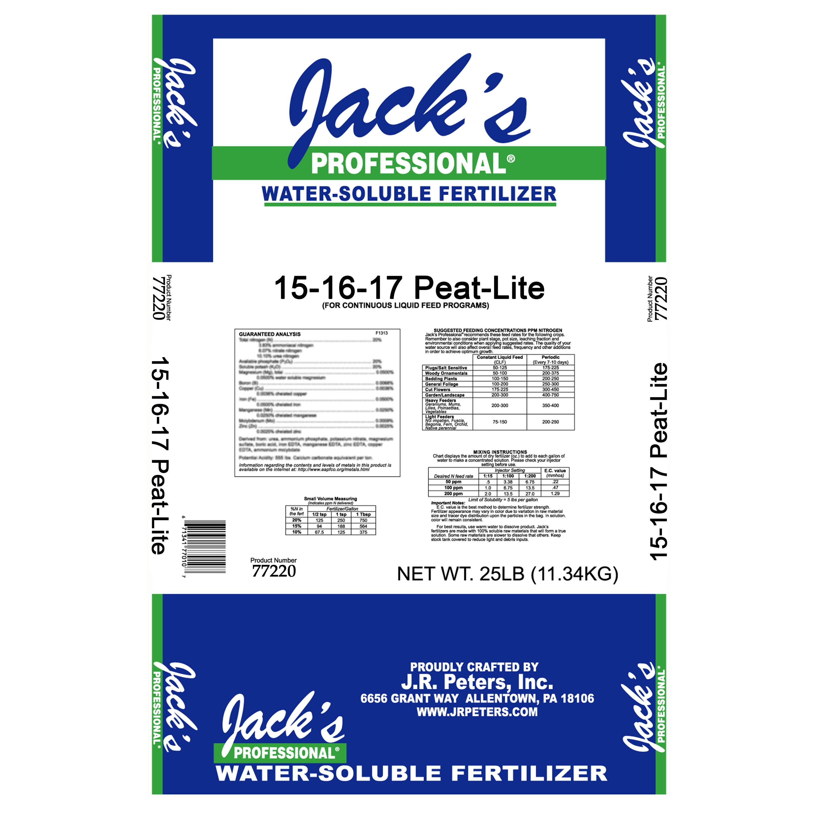 Jacks Prof Peat-Lite 15-16-17 25Lb — Single Unit