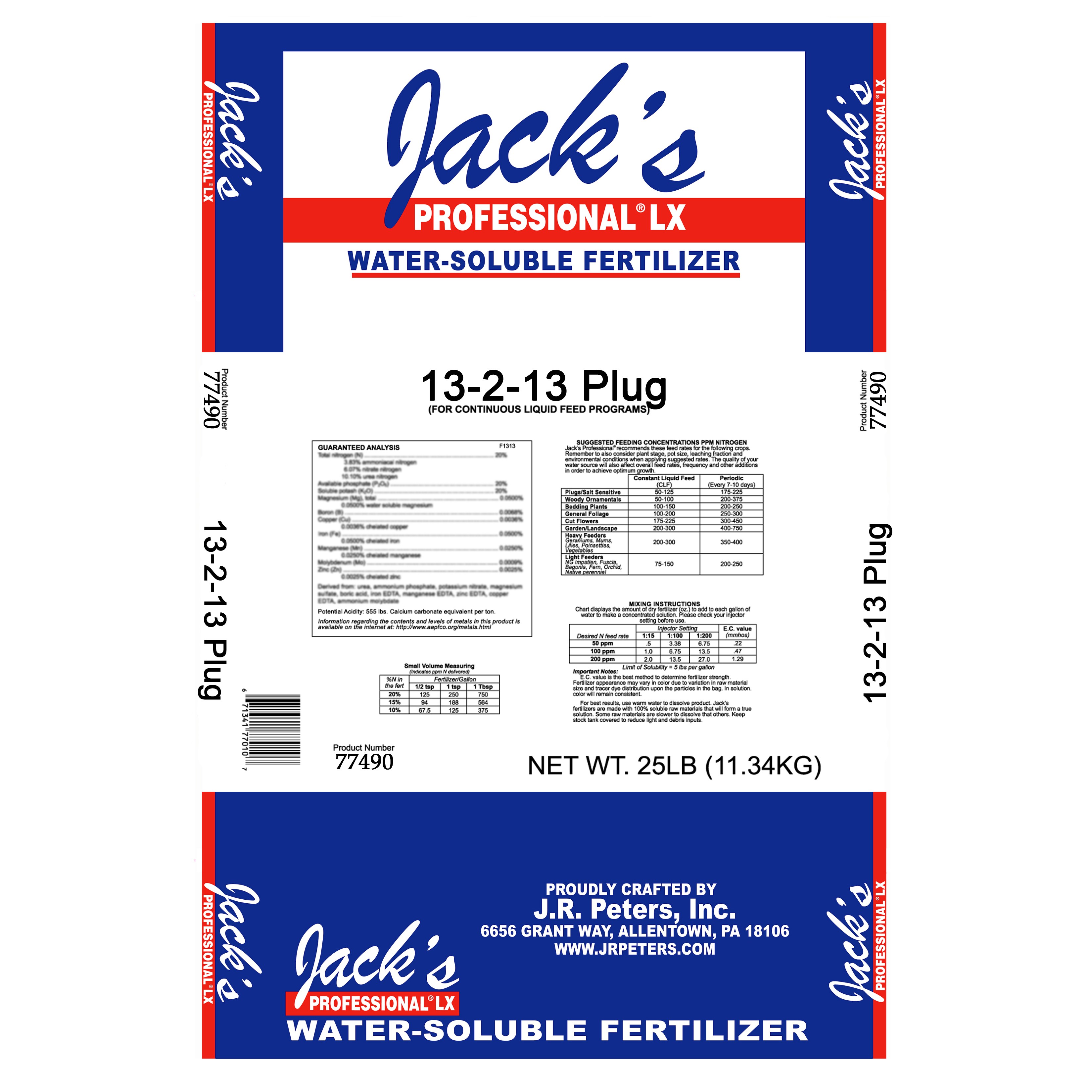 Jacks Prof Plug LX 13-2-13 25Lb — Single Unit