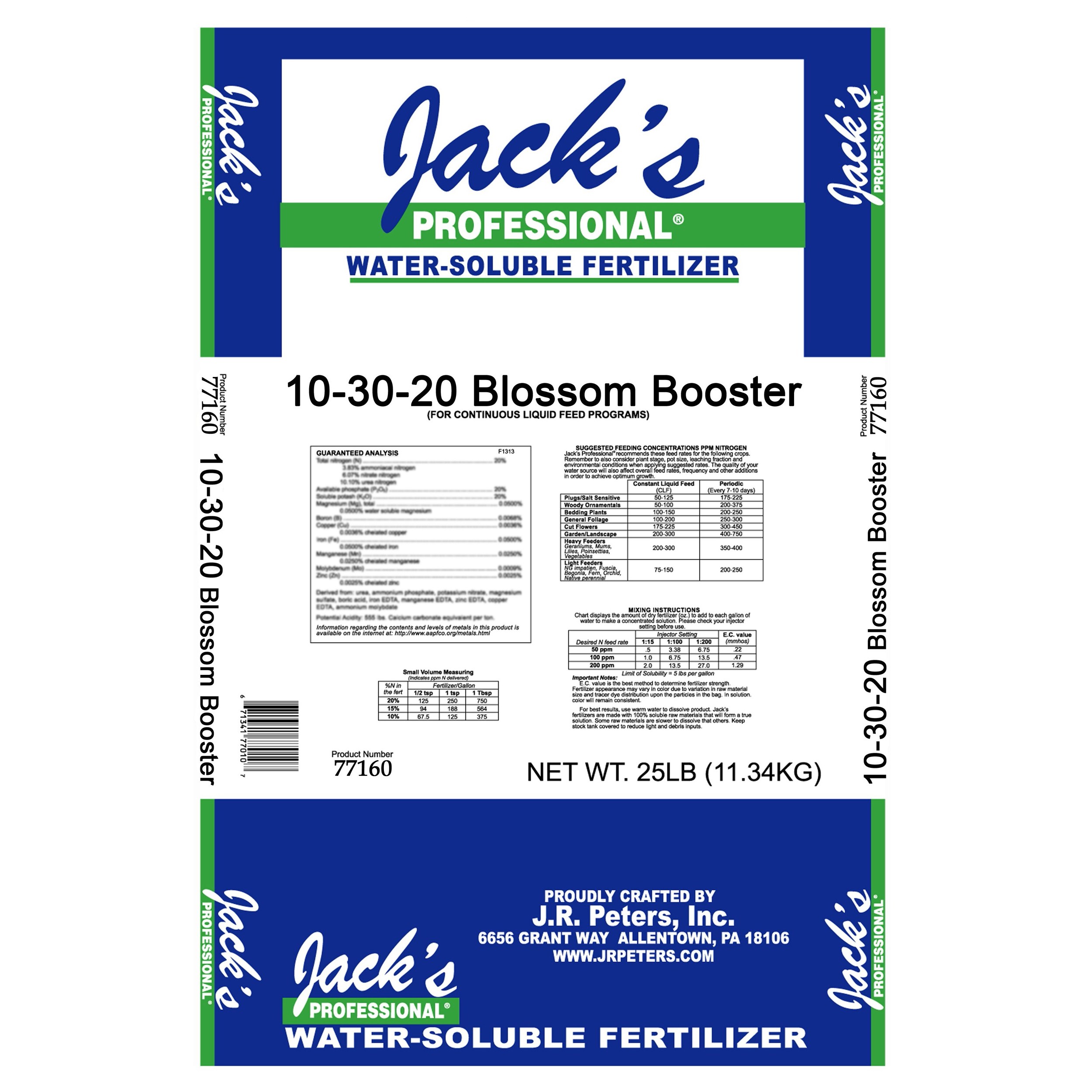 Jacks Prof Blossom Booster 10-30-20 25Lb — Single Unit