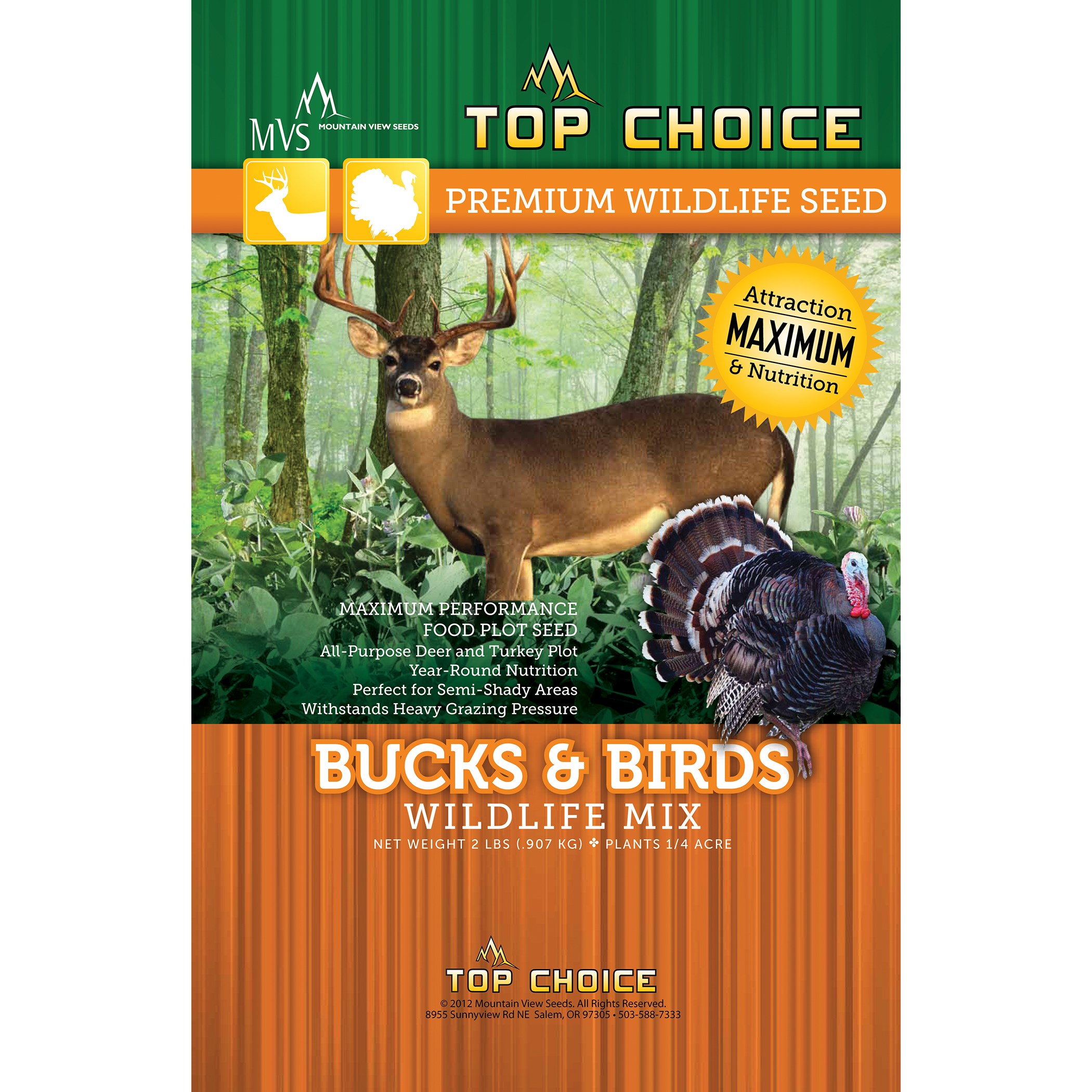 Top Choice Bucks & Birds Mix 4# Each — priced per each; minimum 10; multiples of 10