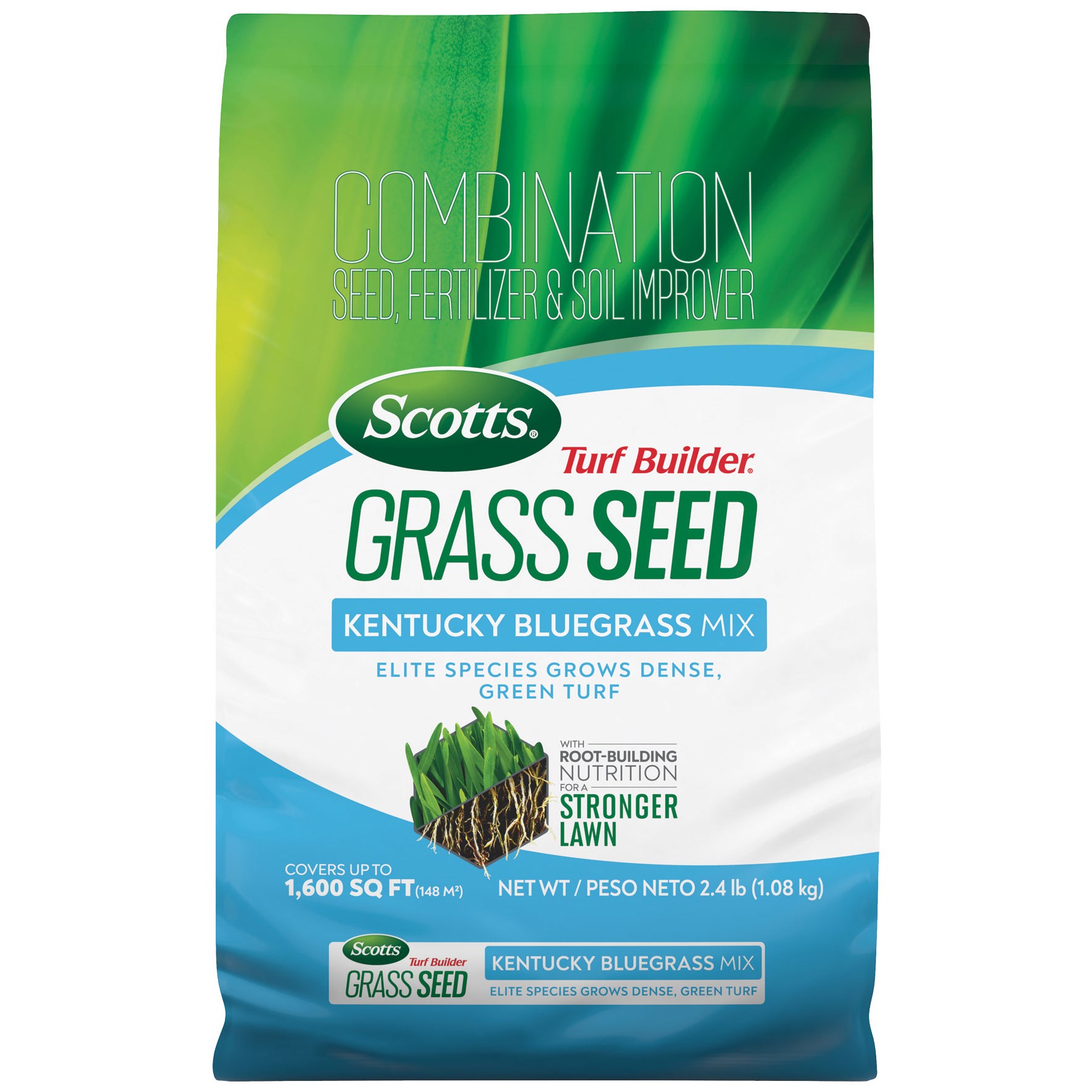 Scotts 2.4# Turf Builder Kentucky Bluegrass — priced per each; minimum 6; multiples of 6