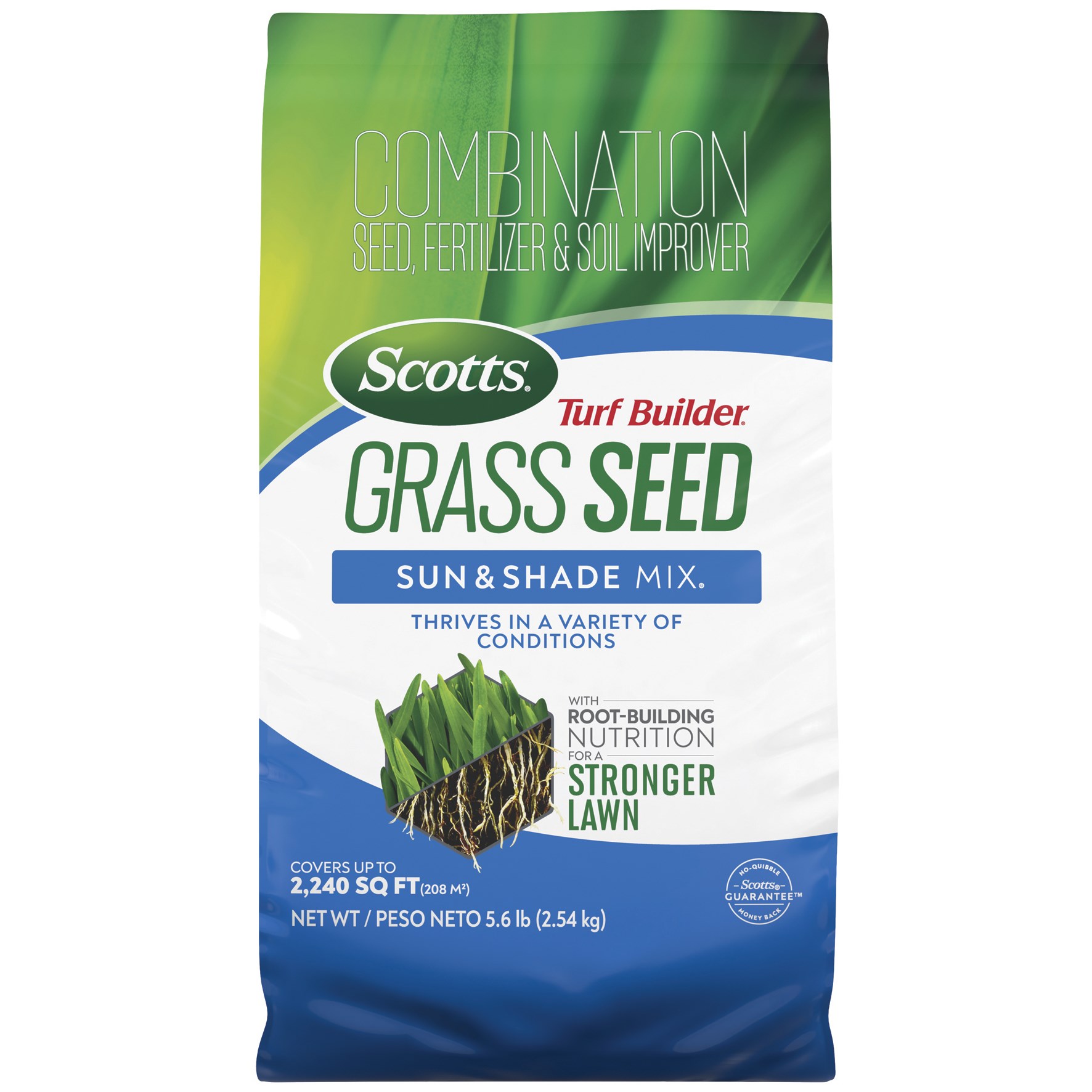 Scotts 5.6# Turf Builder Sun & Shade Grass Seed — priced per each; minimum 4; multiples of 4