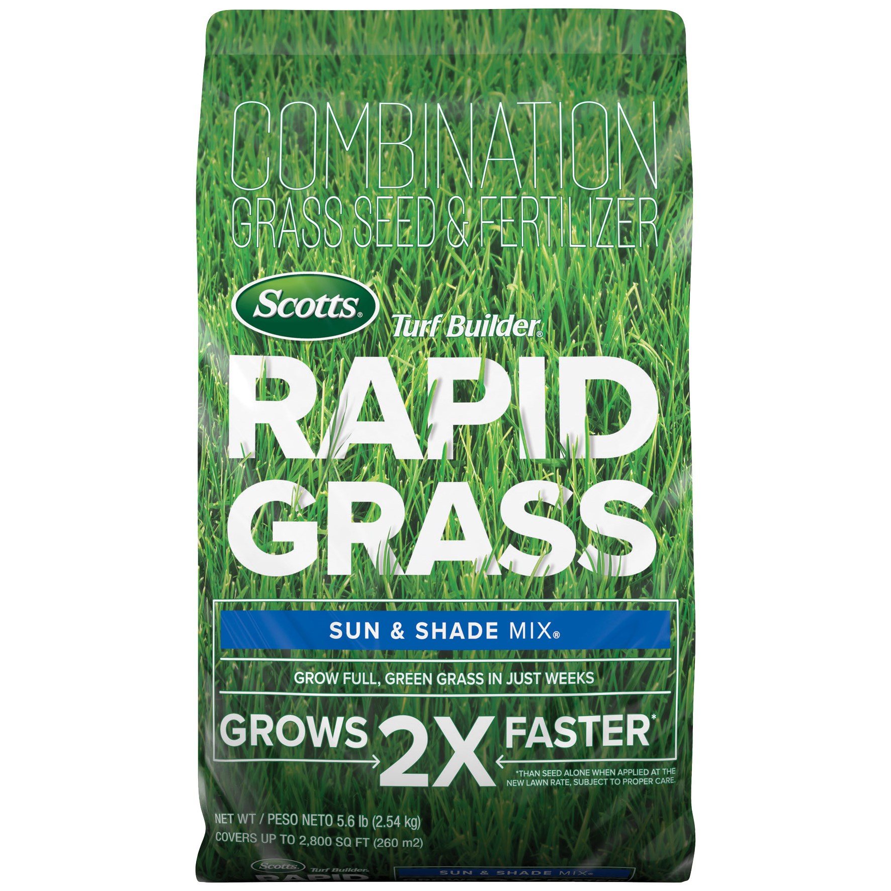 Scotts 5.6# Turf Builder Rapid Sun & Shade — priced per each; minimum 4; multiples of 4