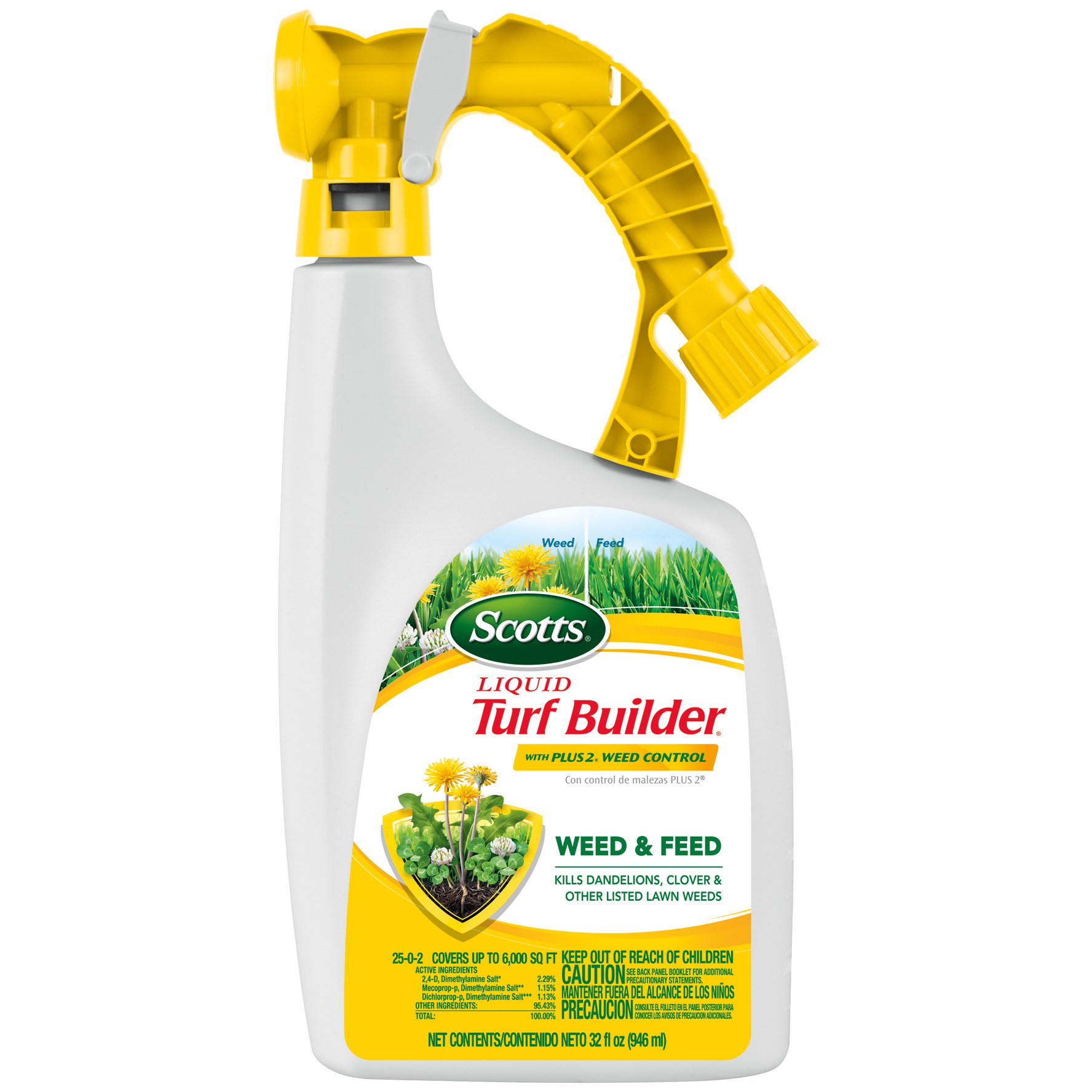Scotts 32oz RTS Liquid Turf Builder +2 Weed Control — priced per each; minimum 6; multiples of 6