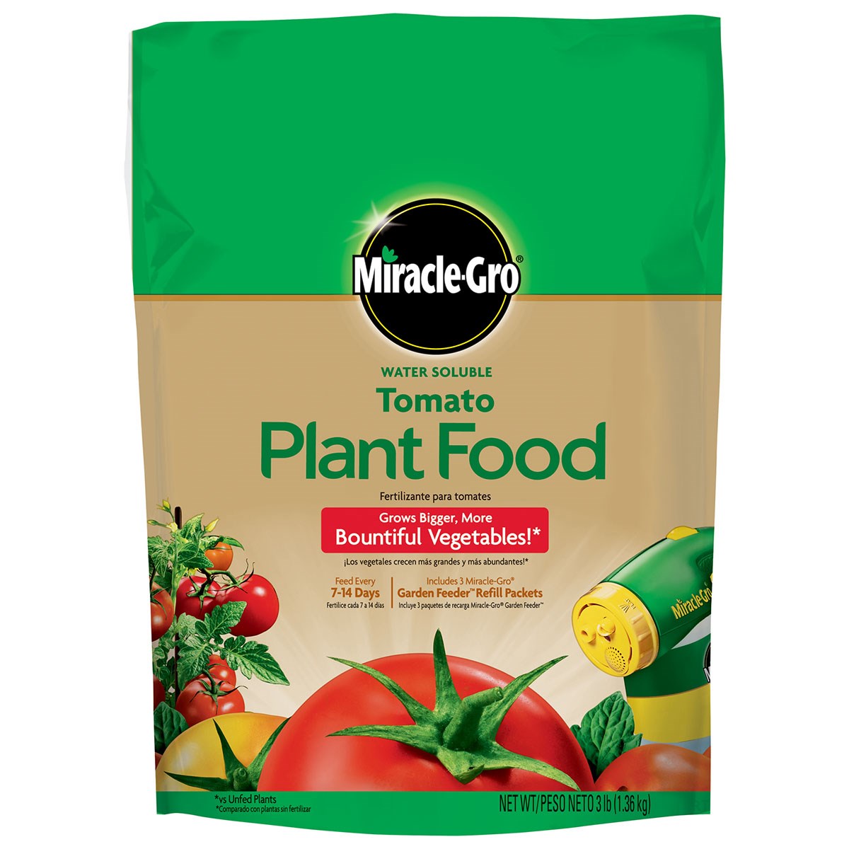 Miracle Gro 3# WSF Tomato Plant Food — priced per each; minimum 6; multiples of 6