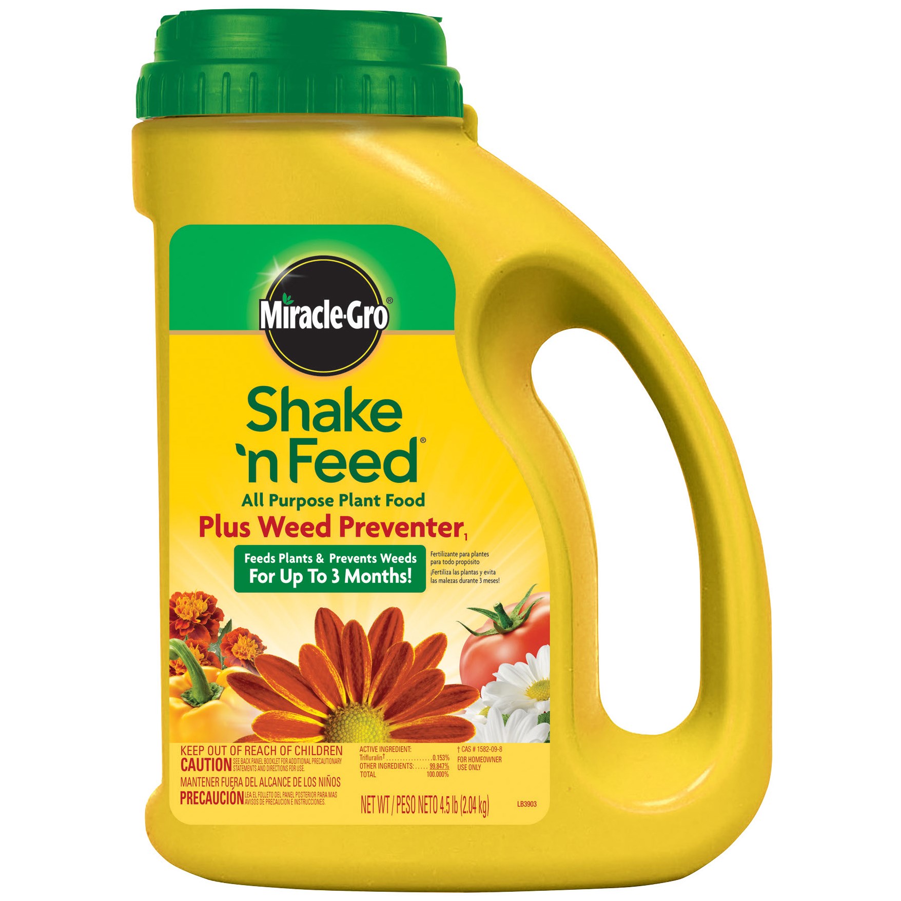 Miracle Gro 4.5# S'NF All Purpose + Weed Preventer — priced per each; minimum 6; multiples of 6