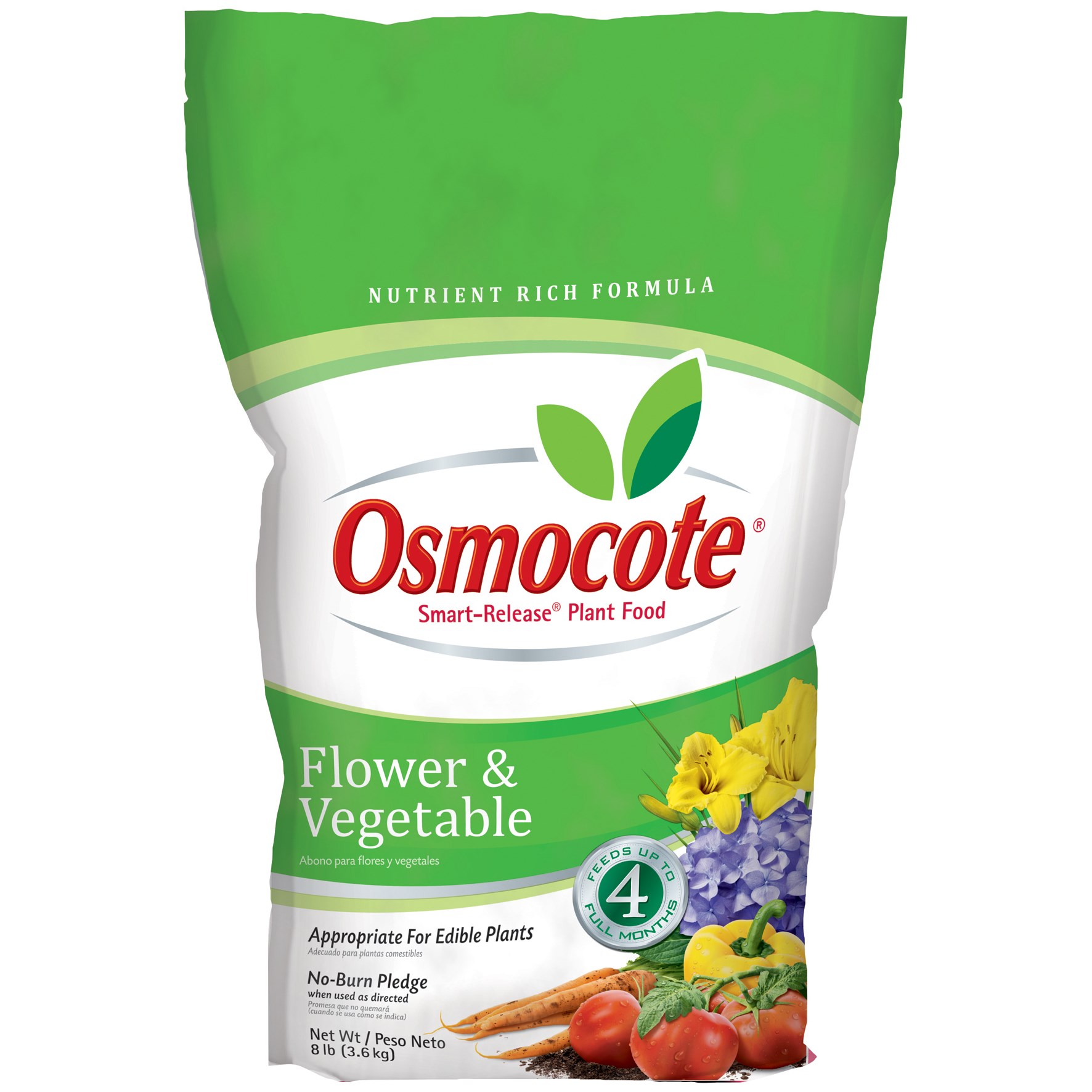 Osmocote 8# Flower & Vegetable — priced per each; minimum 4; multiples of 4