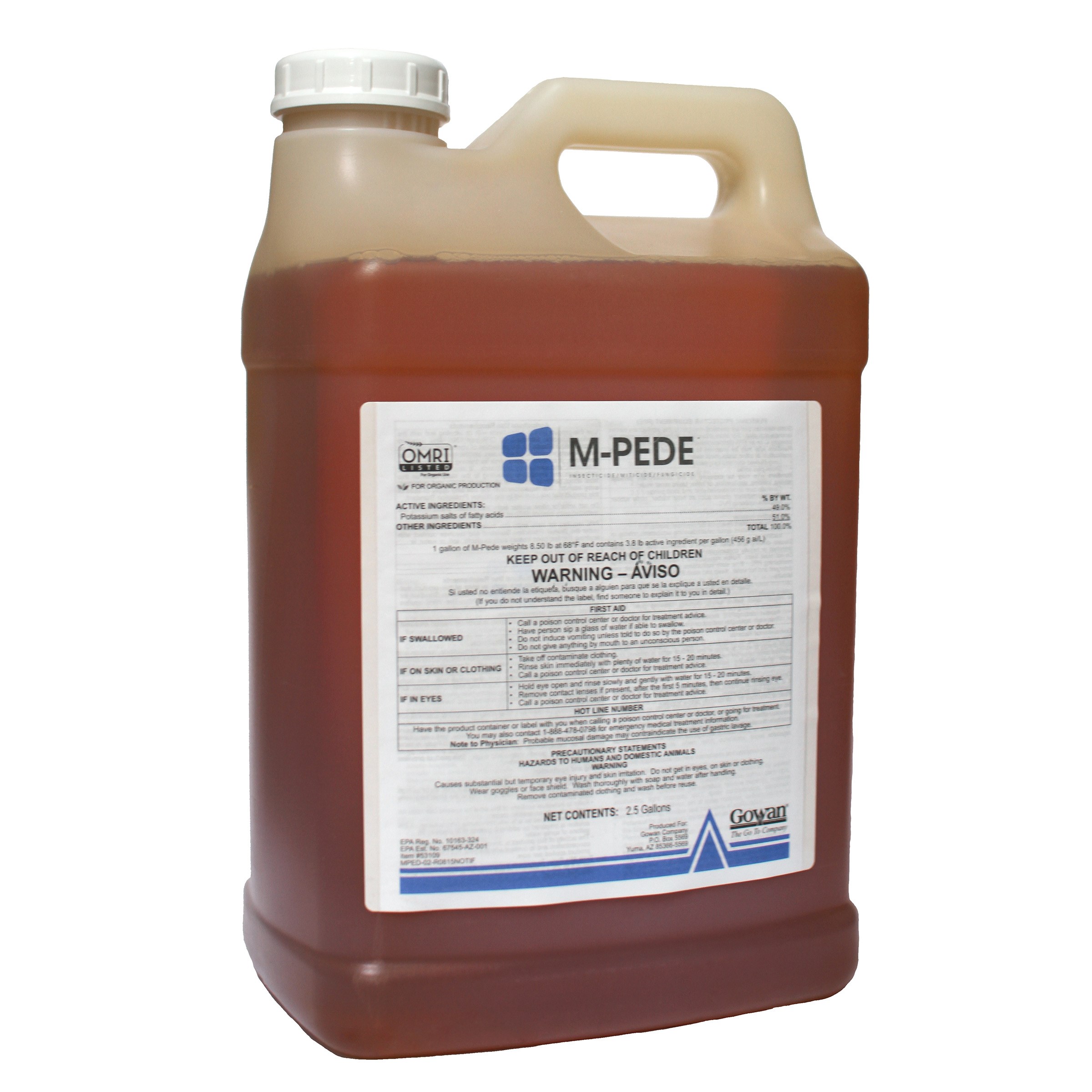 Gowan M-Pede 2.5Gl OMRI Insecticidal Soap & Bio Fungicide — Single Unit