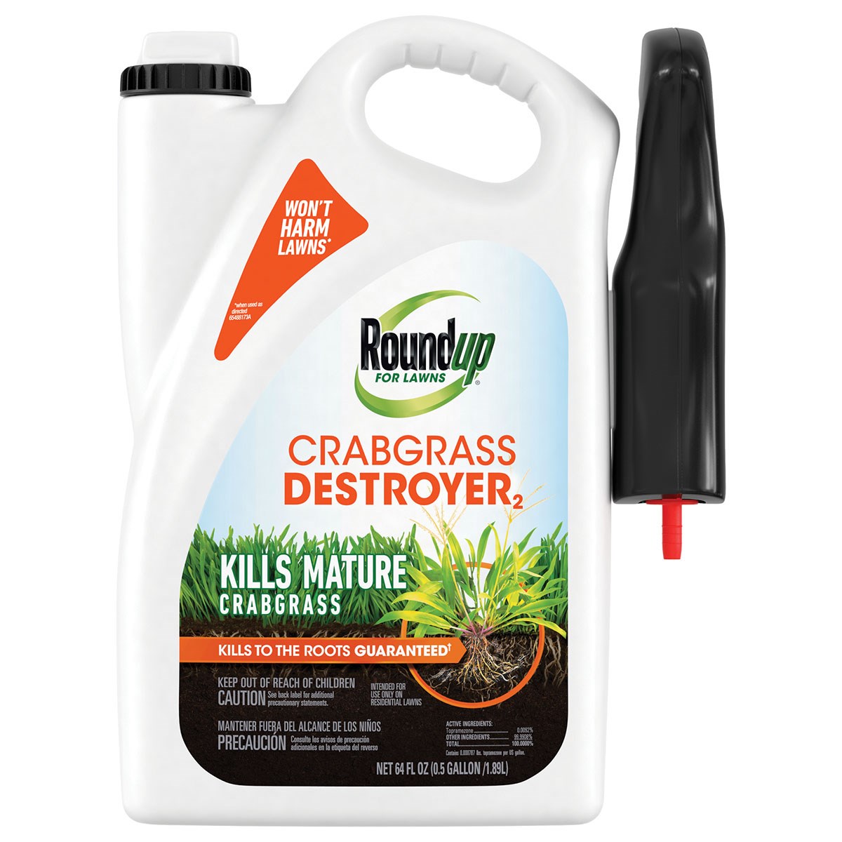 Roundup 0.5gal Lawns Crabgrass RTU Trigger — priced per each; minimum 6; multiples of 6