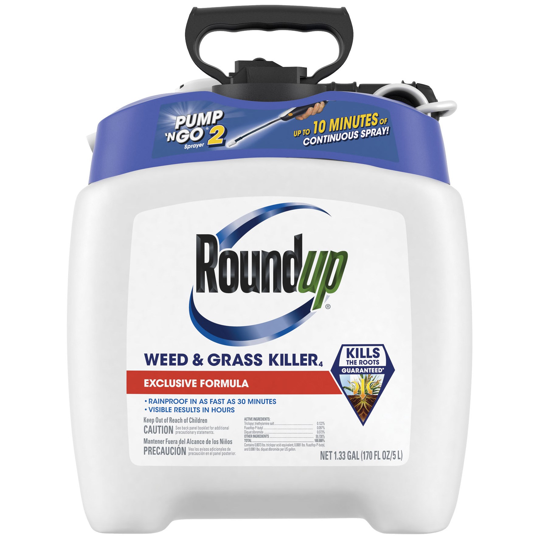 Roundup 1.33gal Weed & Grass Kill Pump N Go II — priced per each; minimum 4; multiples of 4