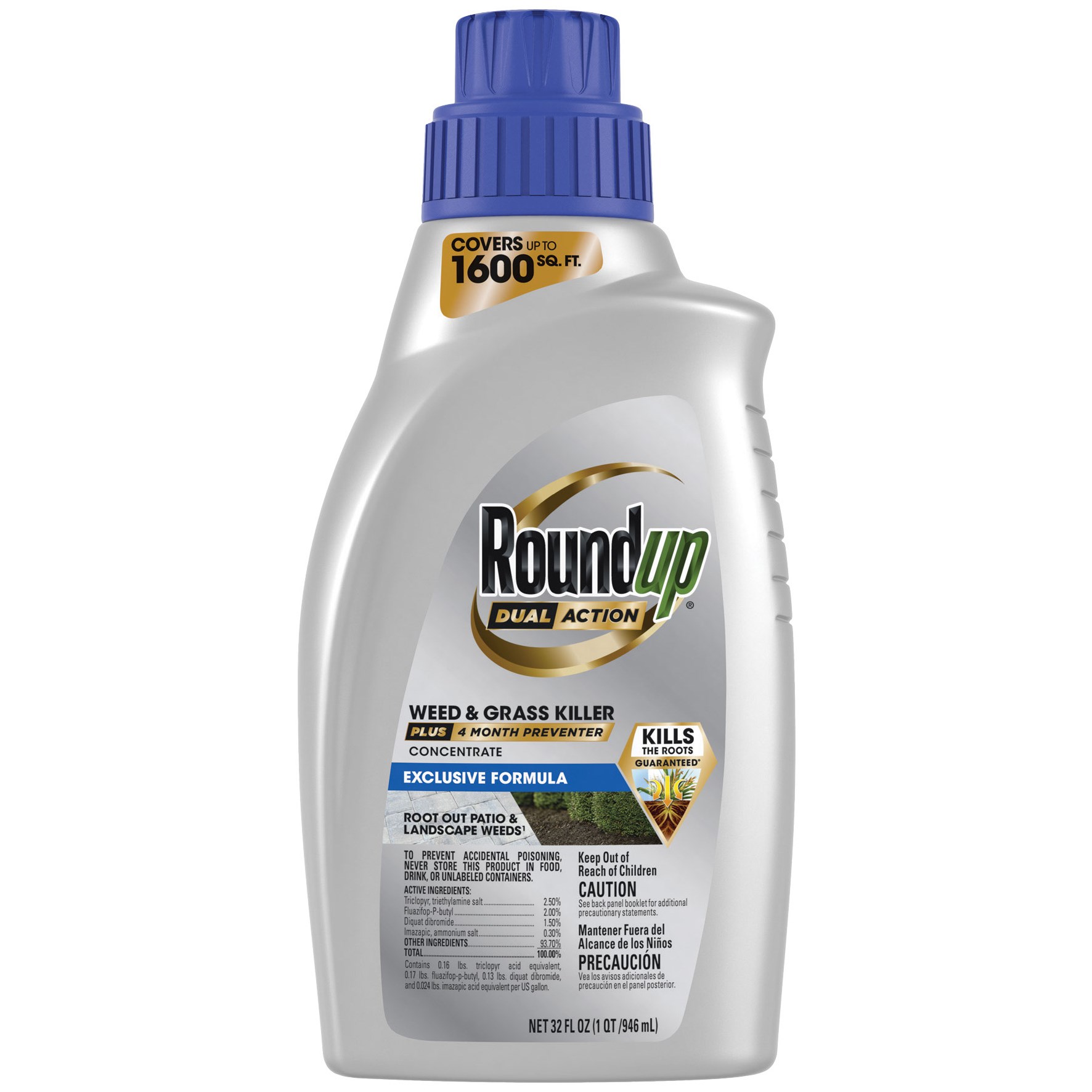 Roundup 32oz Dual Action Weed Grass Kill Preventer Concentrate — priced per each; minimum 6; multiples of 6