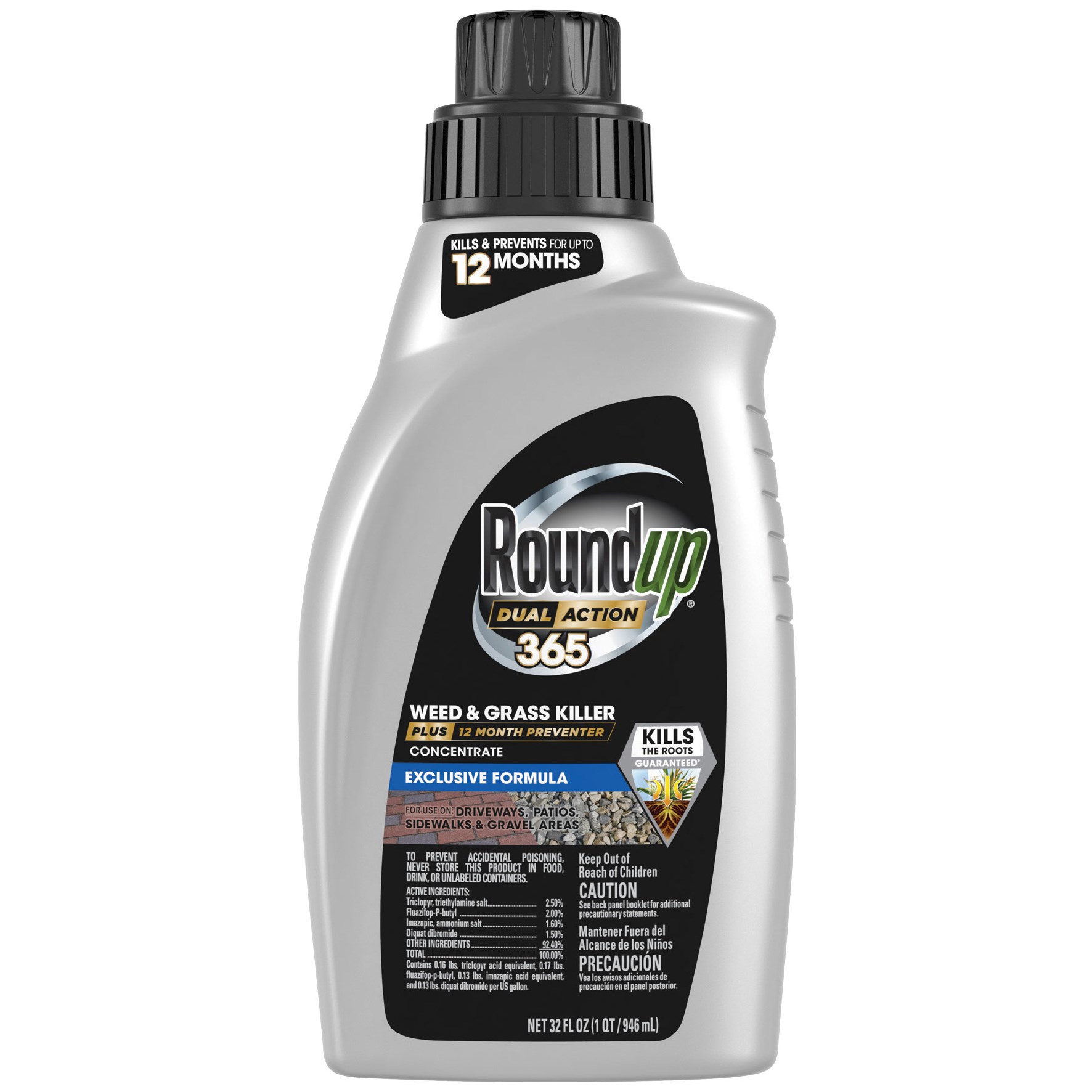 Roundup 32oz Dual Action 365 Weed Killer Preventer Concentrate — priced per each; minimum 6; multiples of 6