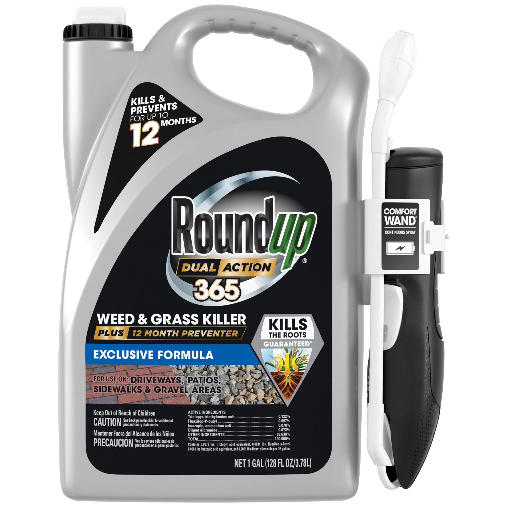 Roundup 1gal Dual Action 365 Weed Killer Preventer Wand — priced per each; minimum 4; multiples of 4
