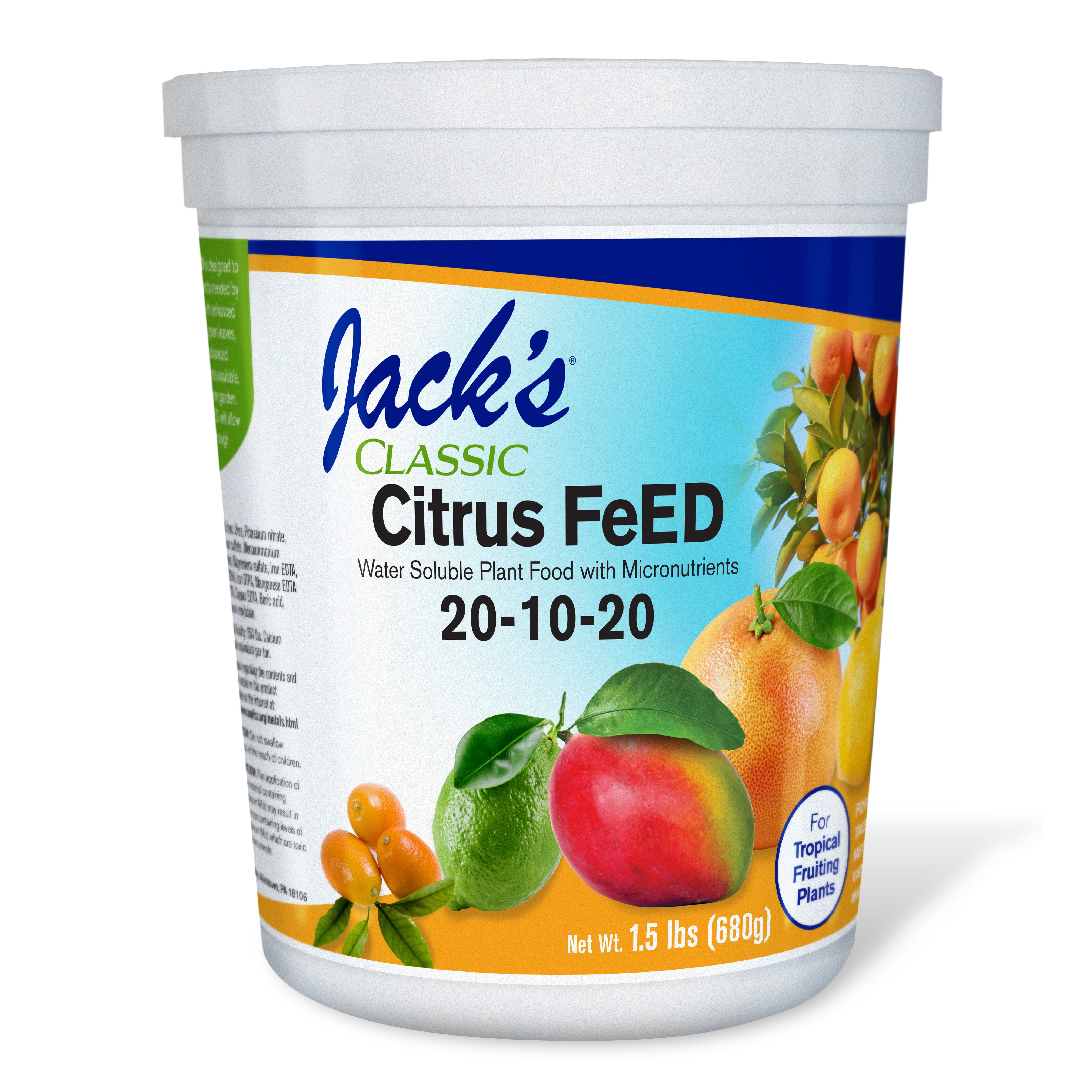 Jacks Classic 1.5# Citrus Food 20-10-20 Fertilizer — priced per each; minimum 12; multiples of 12