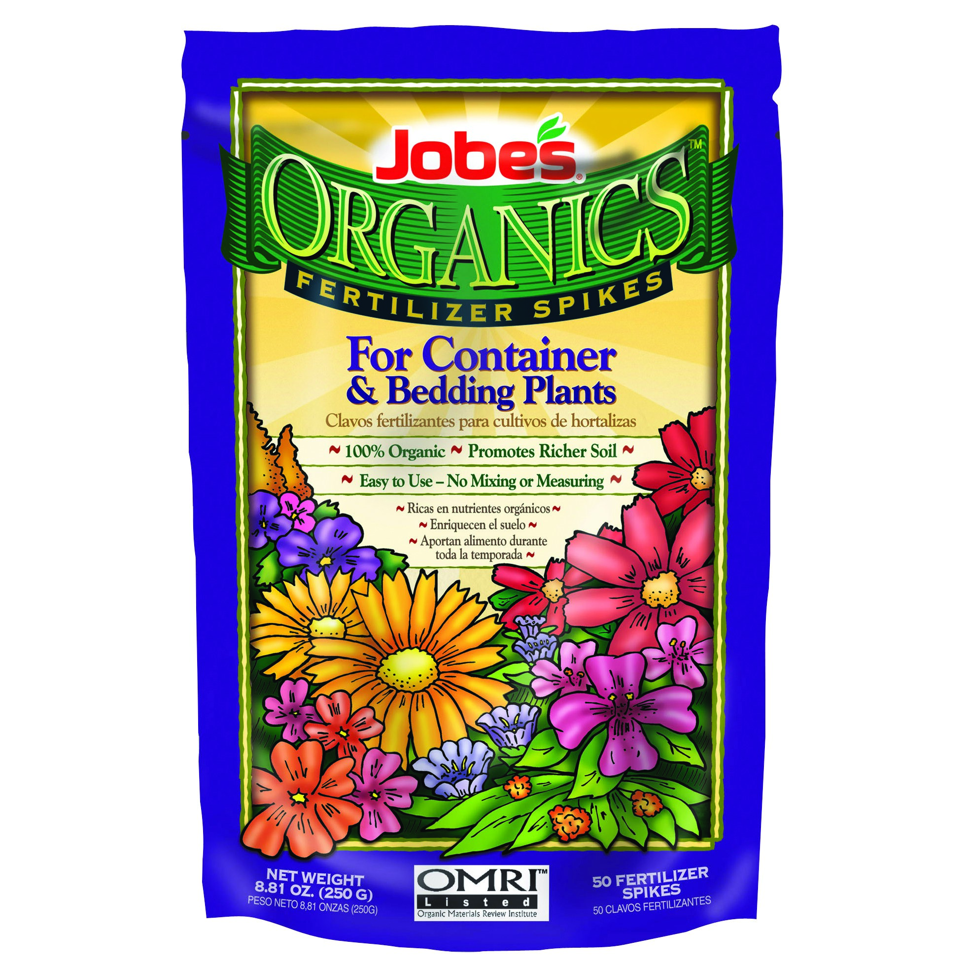 Jobes 50ct Organic Container & Annuals Fertilizer Spikes