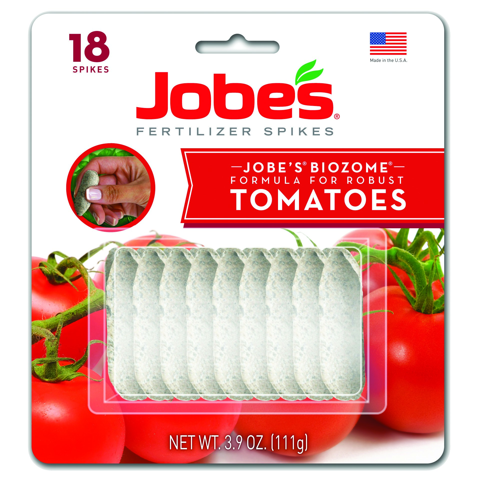 Jobes 18ct Tomato Fertilizer Spikes Blister Pack