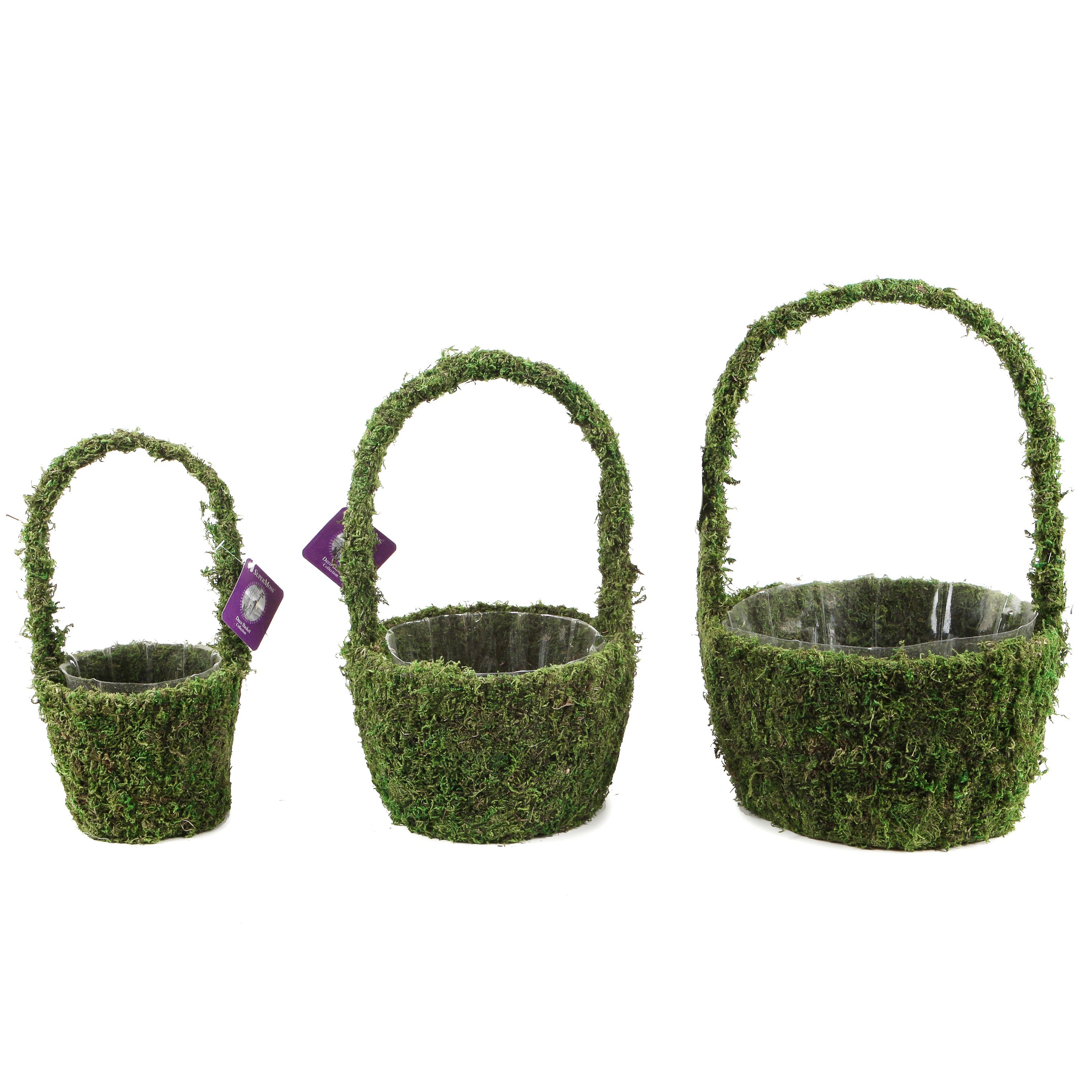 SuperMoss 3pc Set Vista Round Moss Deco Baskets
