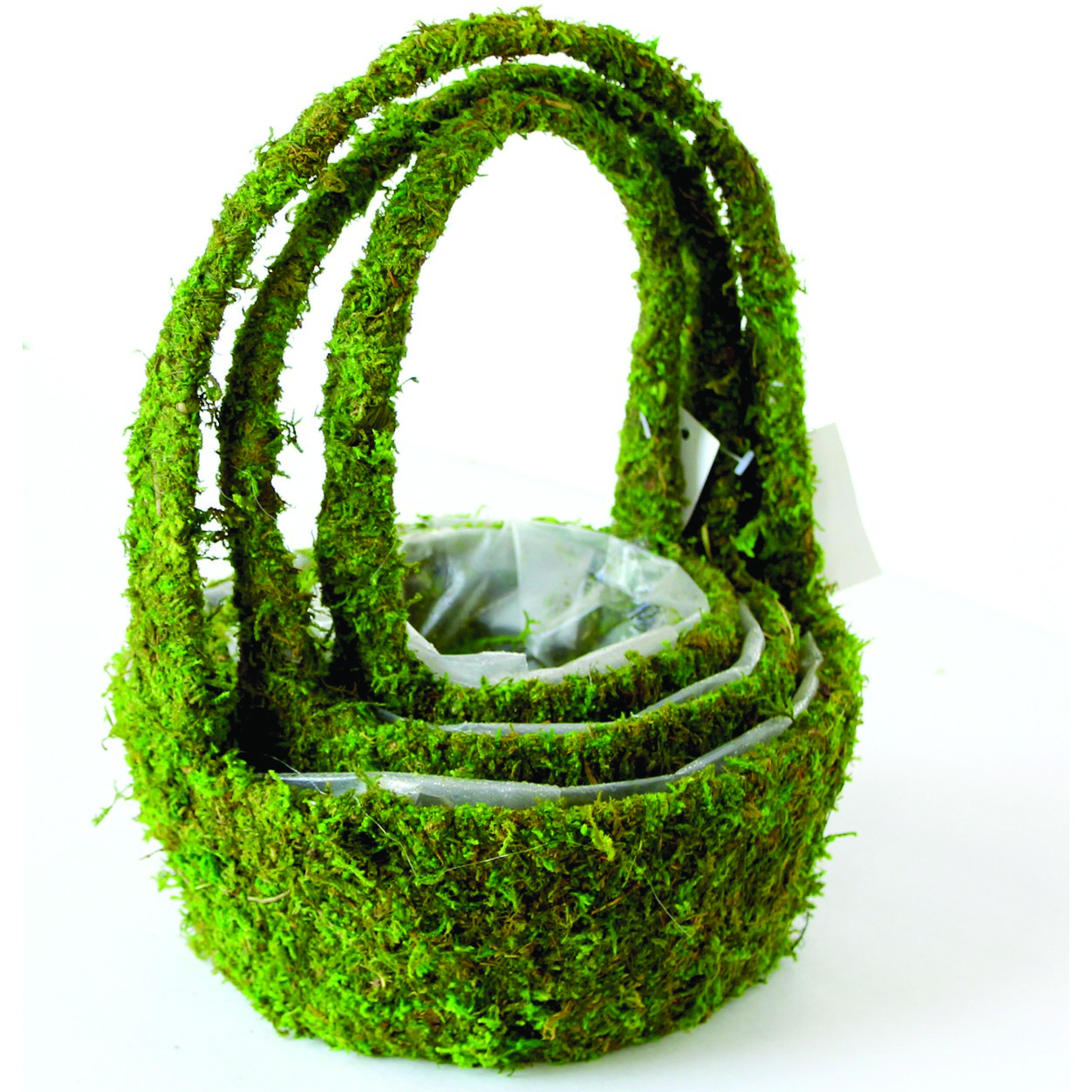 SuperMoss 3pc Set Miramonte Round Moss Deco Baskets