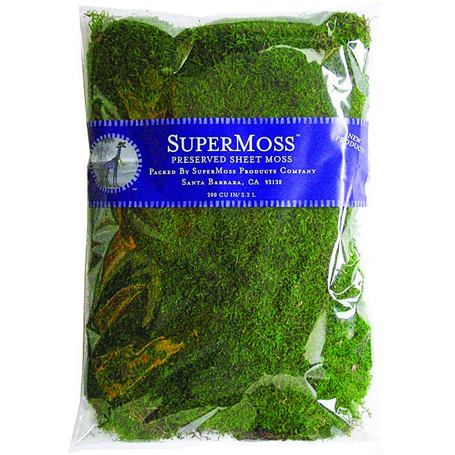 SuperMoss 8oz Sheet Moss Preserved Fresh Green