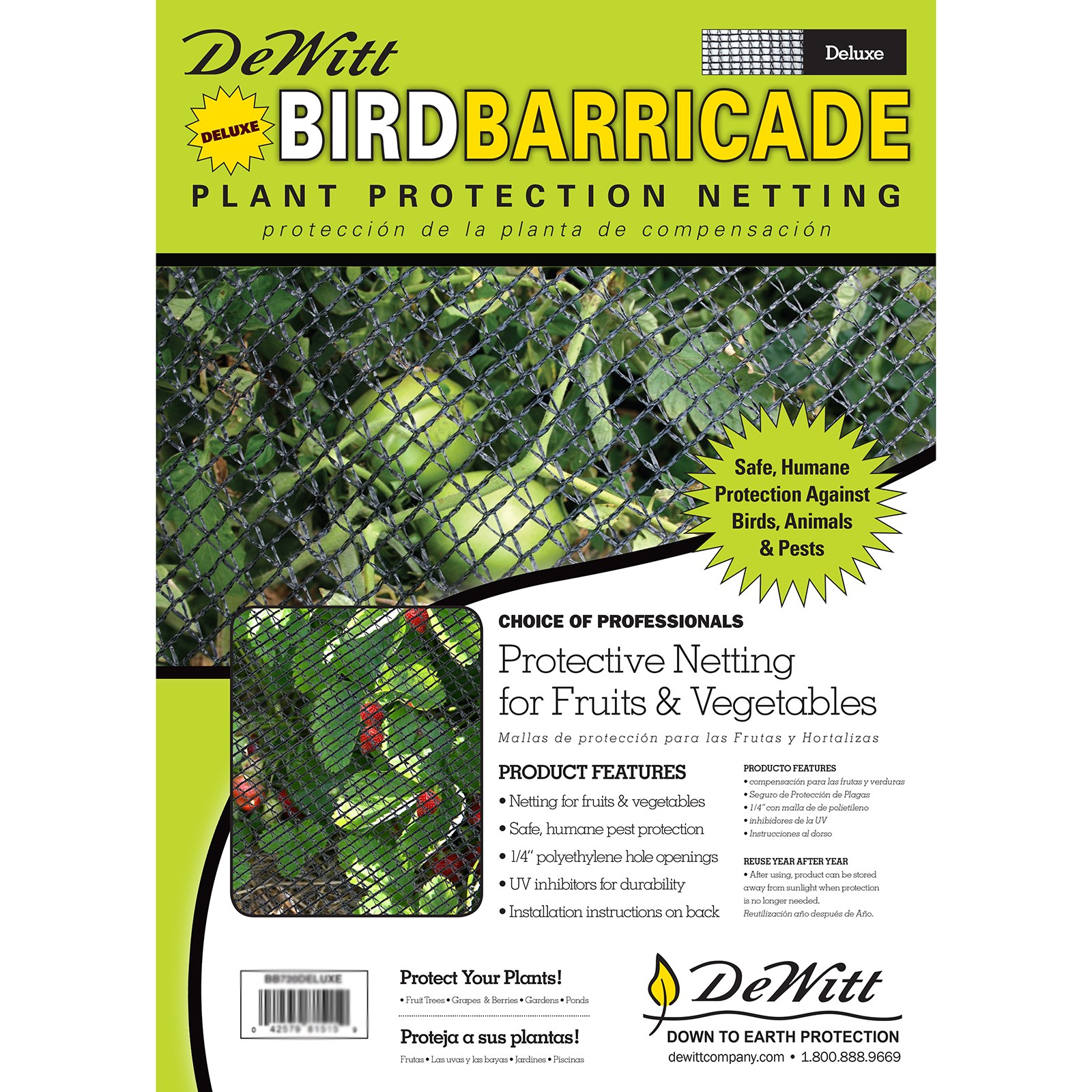 Dewitt 14'x14' Deluxe Bird Barricade — priced per each; minimum 8; multiples of 8
