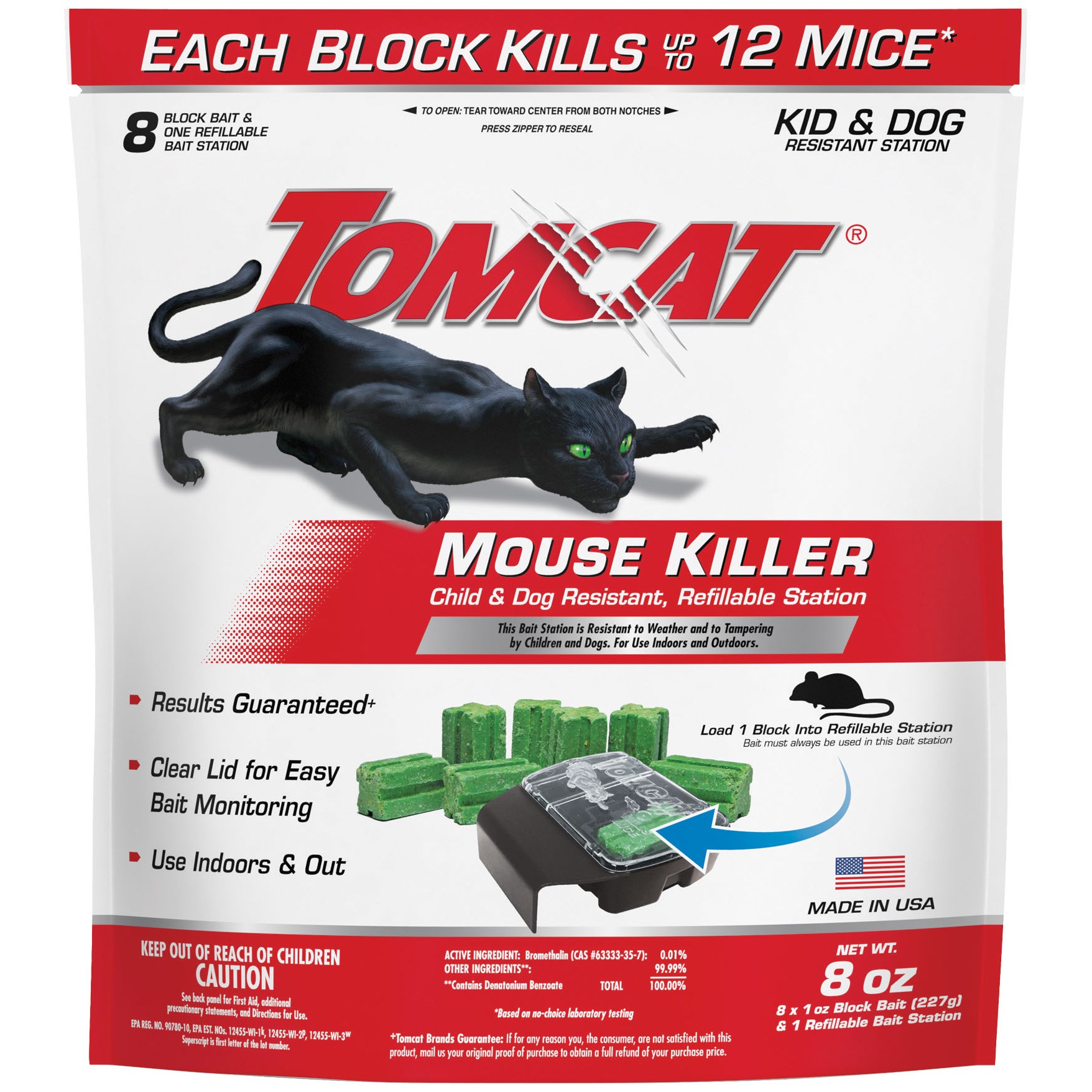 Tomcat Tier1 Mouse Station w/ 8-1oz Bait — priced per each; minimum 4; multiples of 4