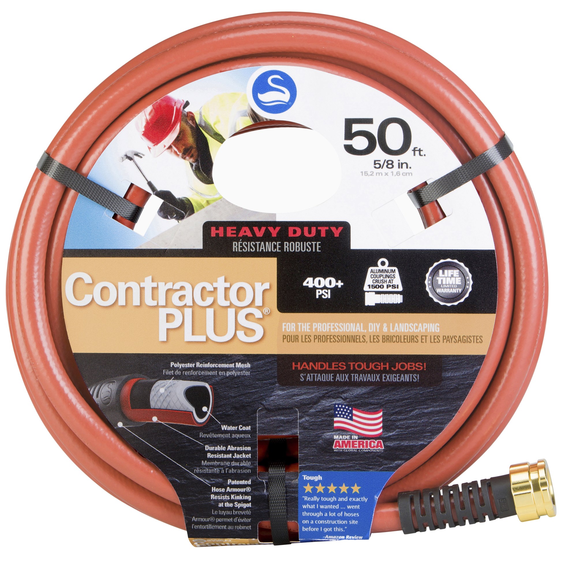 Swan 5/8"x50' Contractor + Hose — priced per each; minimum 5; multiples of 5
