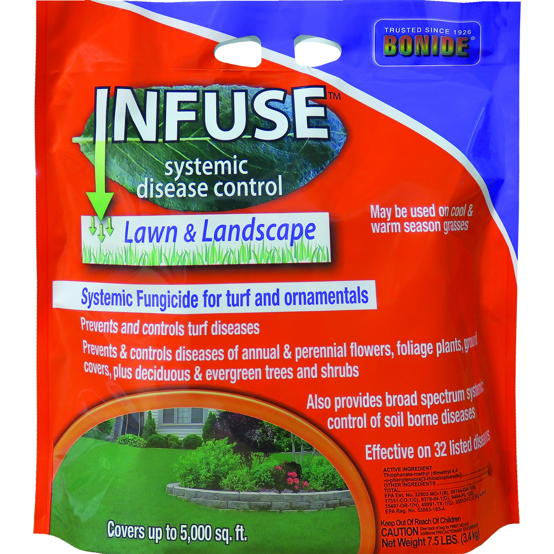 Bonide 7.5# Infuse Lawn & Landscape Granules — priced per each; minimum 4; multiples of 4