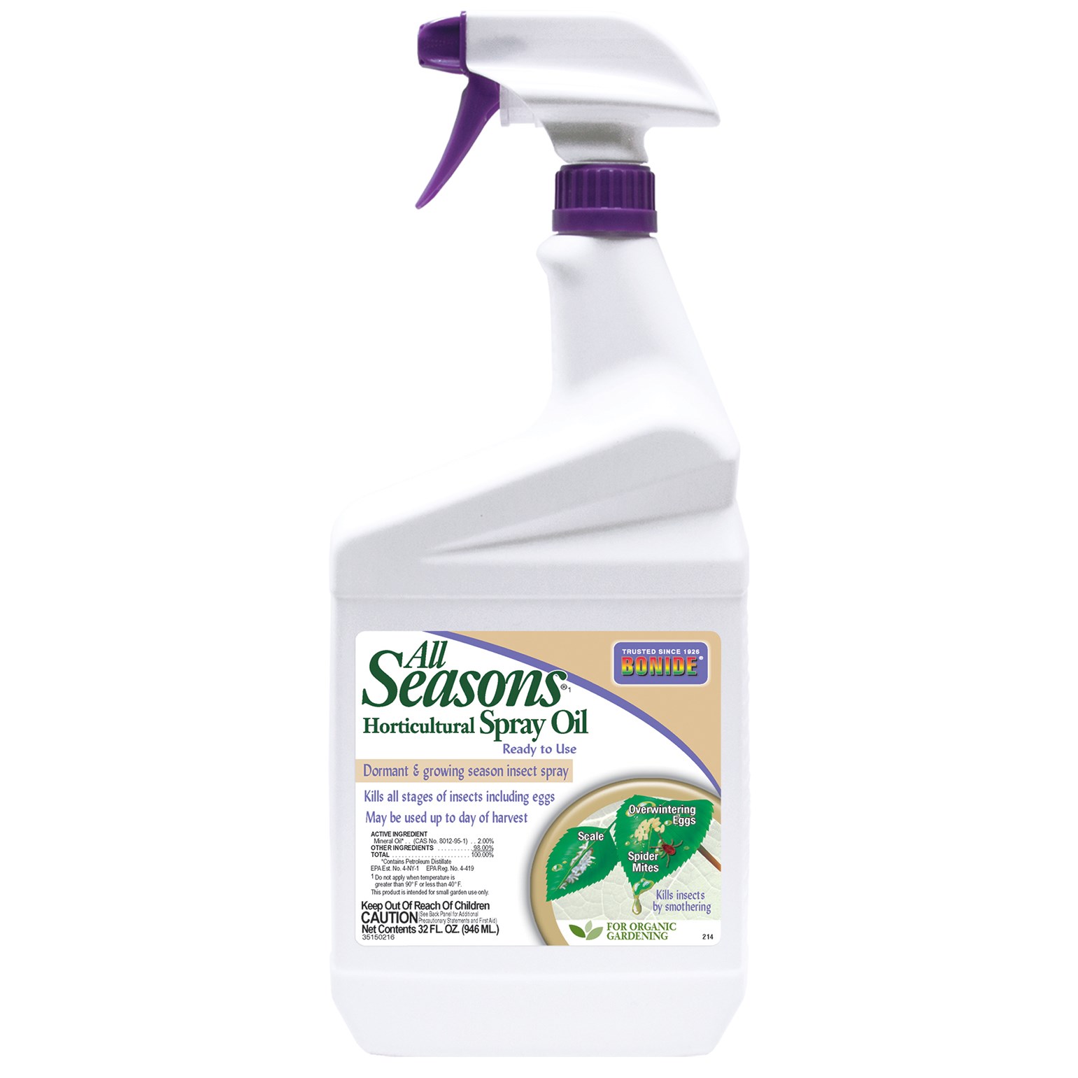 Bonide 32oz All Seasons Hort Spray Oil RTU — priced per each; minimum 12; multiples of 12