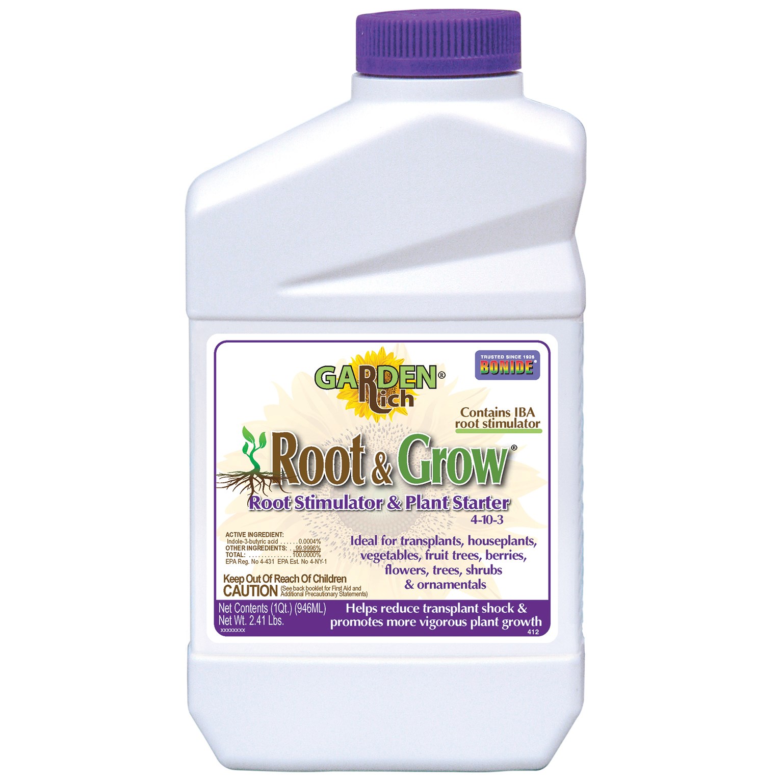 Bonide Qt Root N' Grow Root Stimulator 4-10-3 — priced per each; minimum 12; multiples of 12