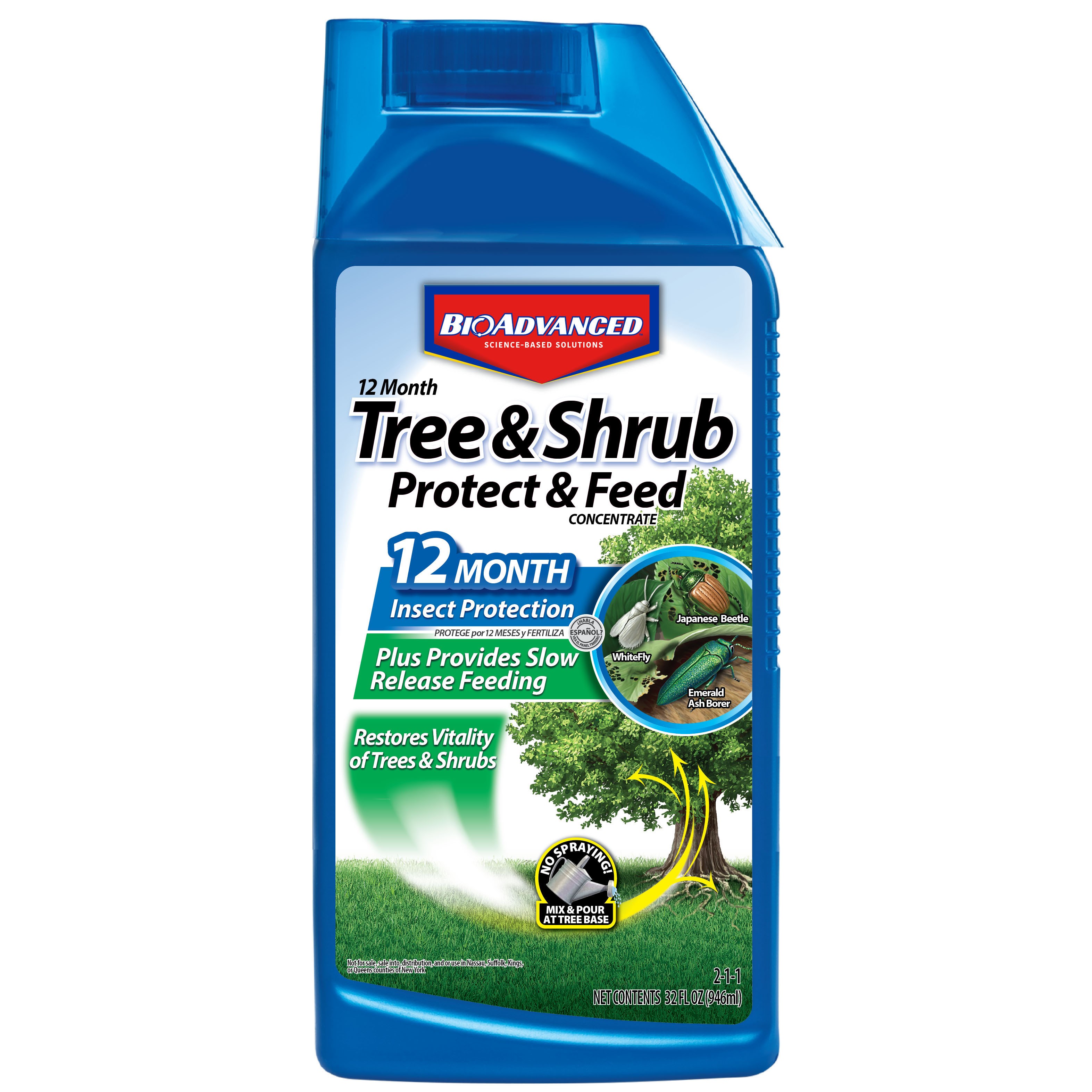 BioAdvanced 32oz 12 Month Tree & Shrub Protect & Feed Concentrate — priced per each; minimum 8; multiples of 8