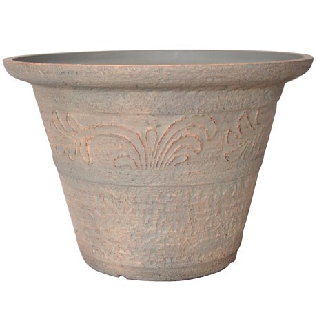 GROWER SELECT ENVIROBLEND 16IN TUMBLED SCROLL PLANTER EARTH — Case of 12