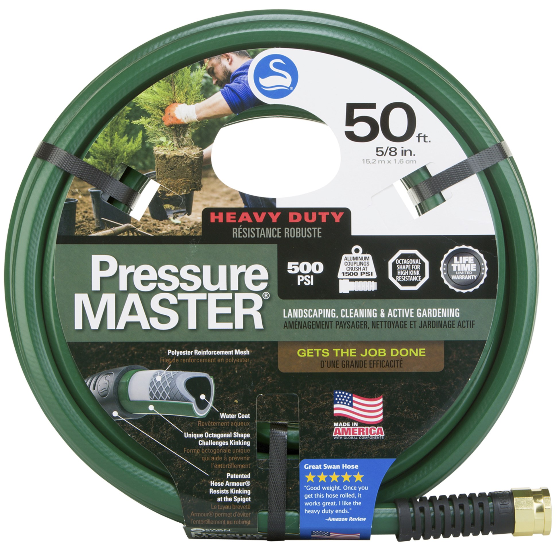 Swan 5/8"x50' Pressure Master Kink Free Hose — priced per each; minimum 5; multiples of 5