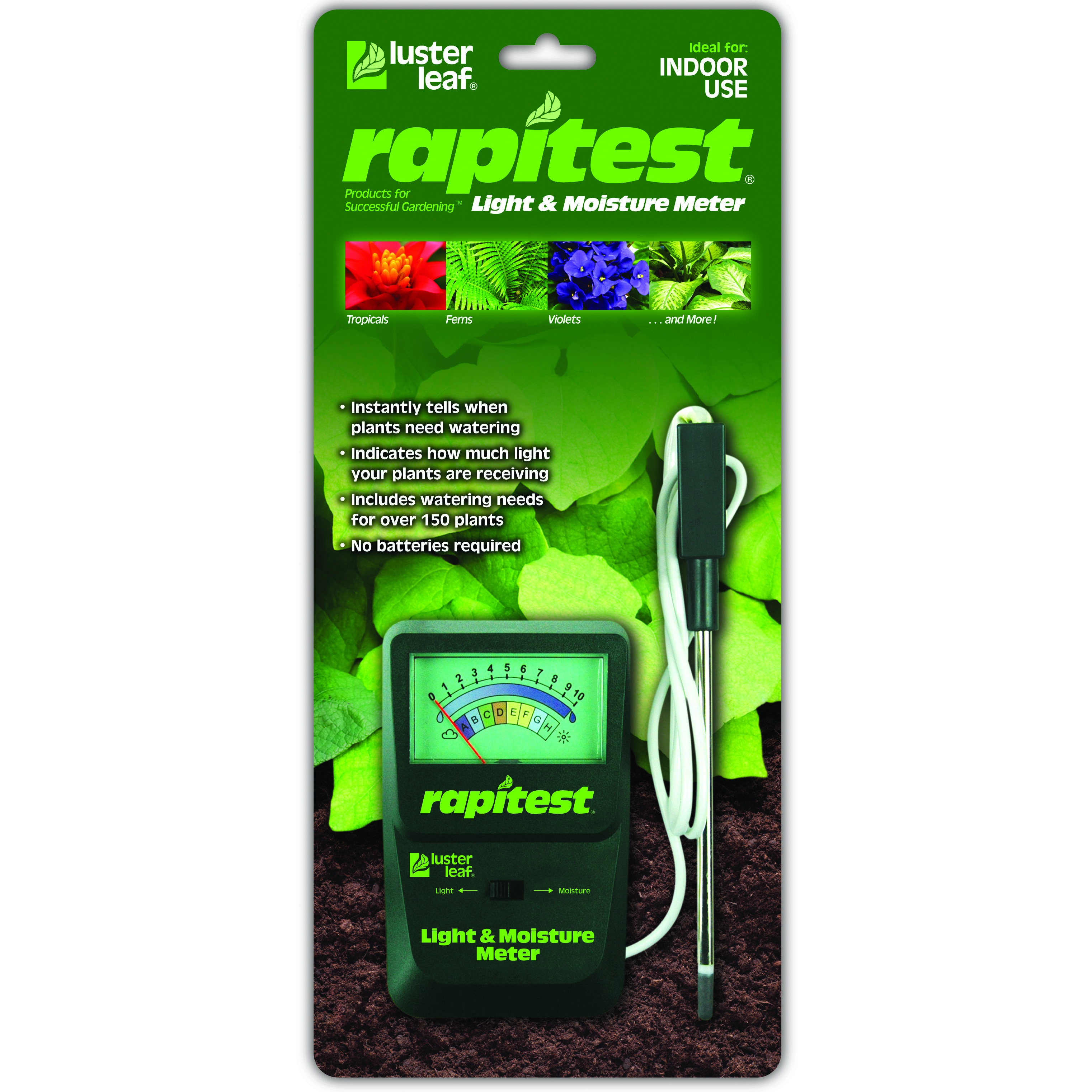 Luster Leaf Rapitest Moisture Light Combo Meter — priced per each; minimum 6; multiples of 6